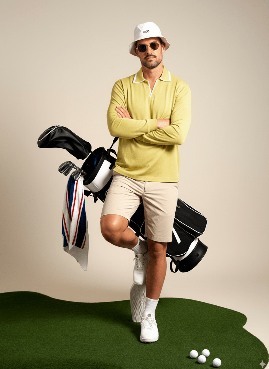 Knit Ascension Yellow Polo