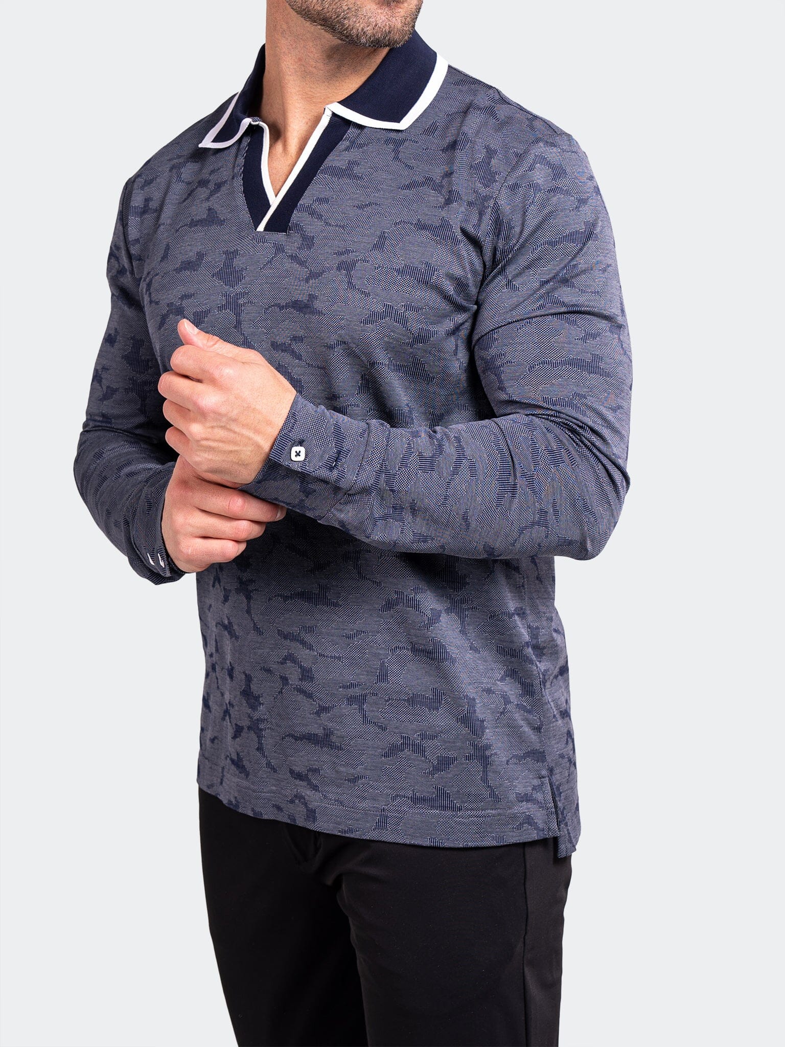 Knit Ascension Blue Camo Polo