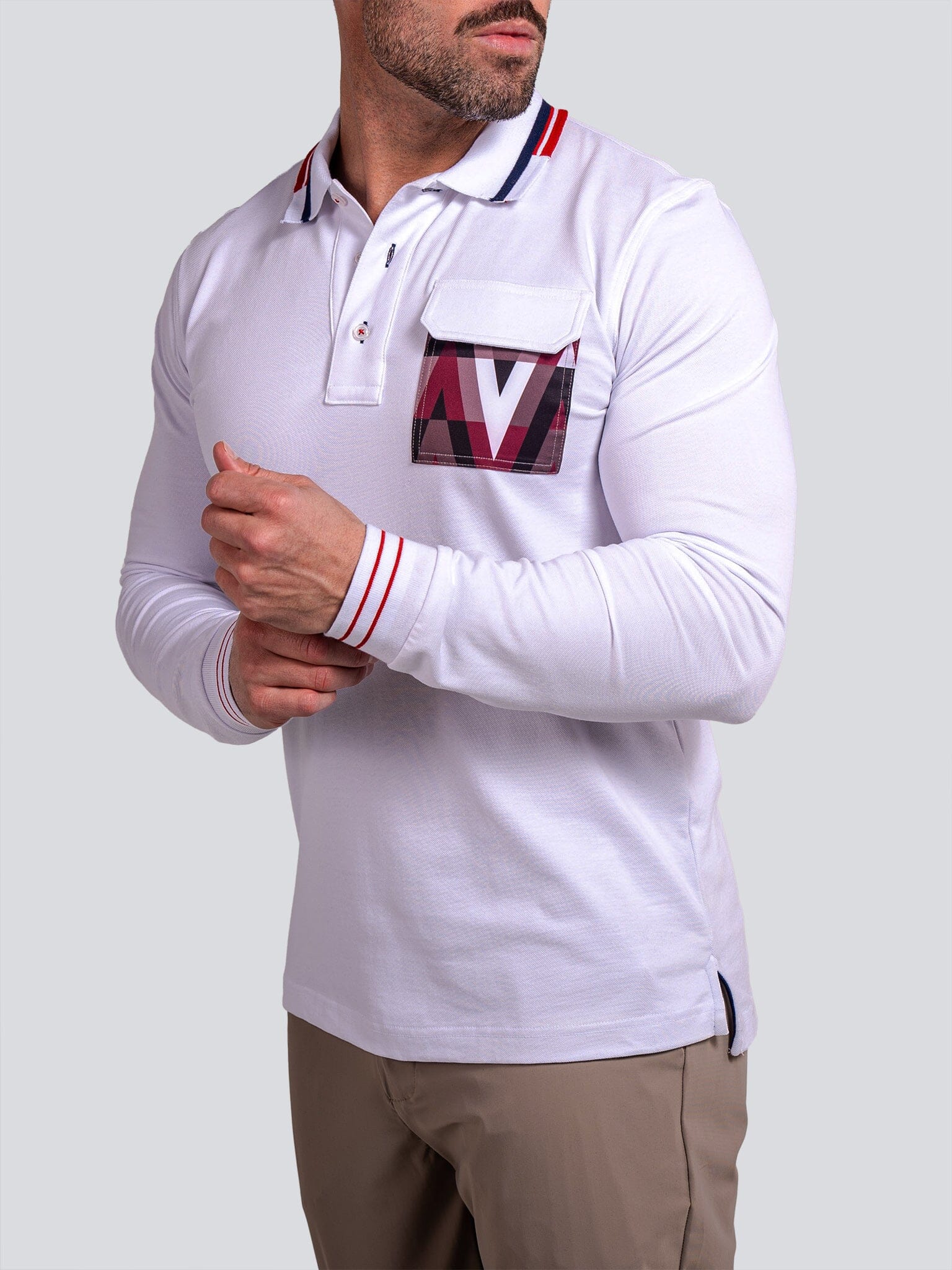 Ascension Tipped White Polo