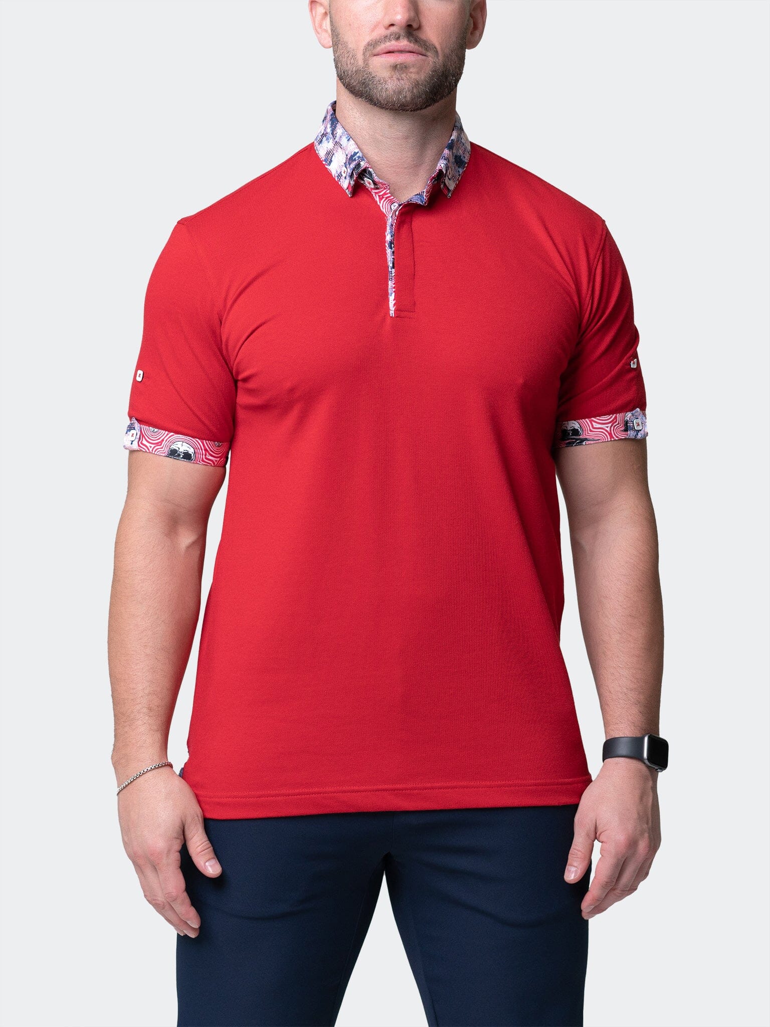 Mozart Solid Ripple Red Polo
