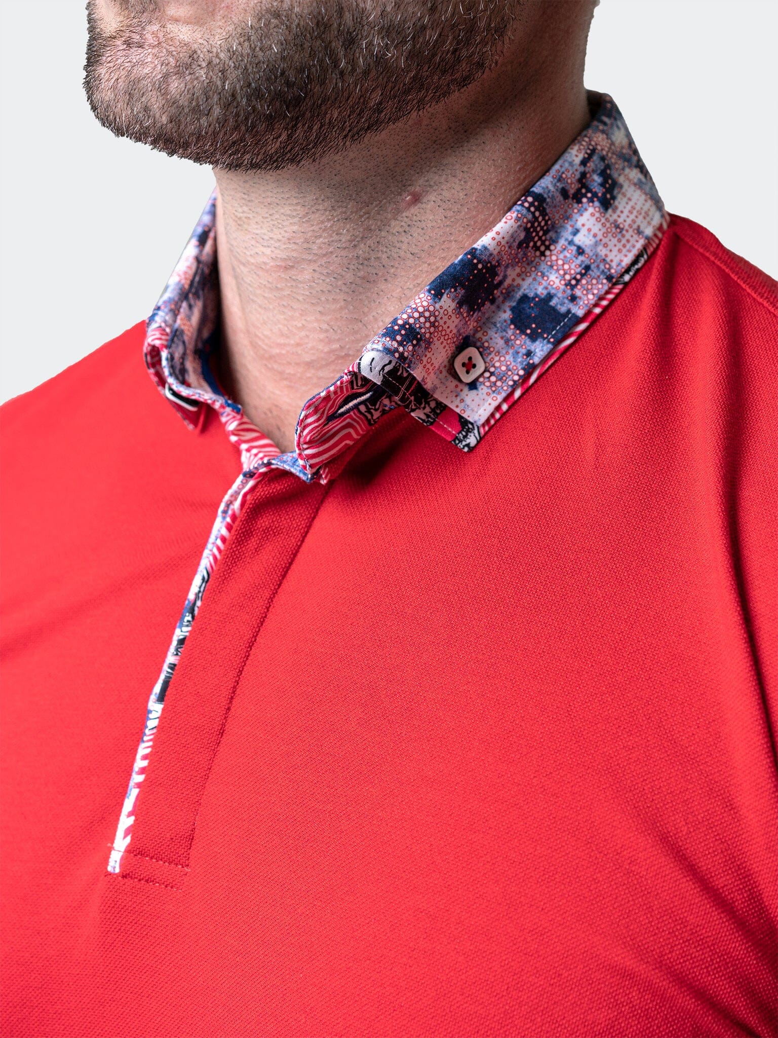 Mozart Solid Ripple Red Polo