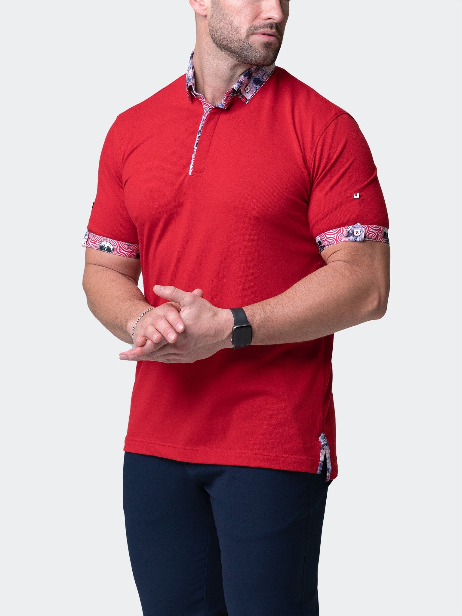 Mozart Solid Ripple Red Polo