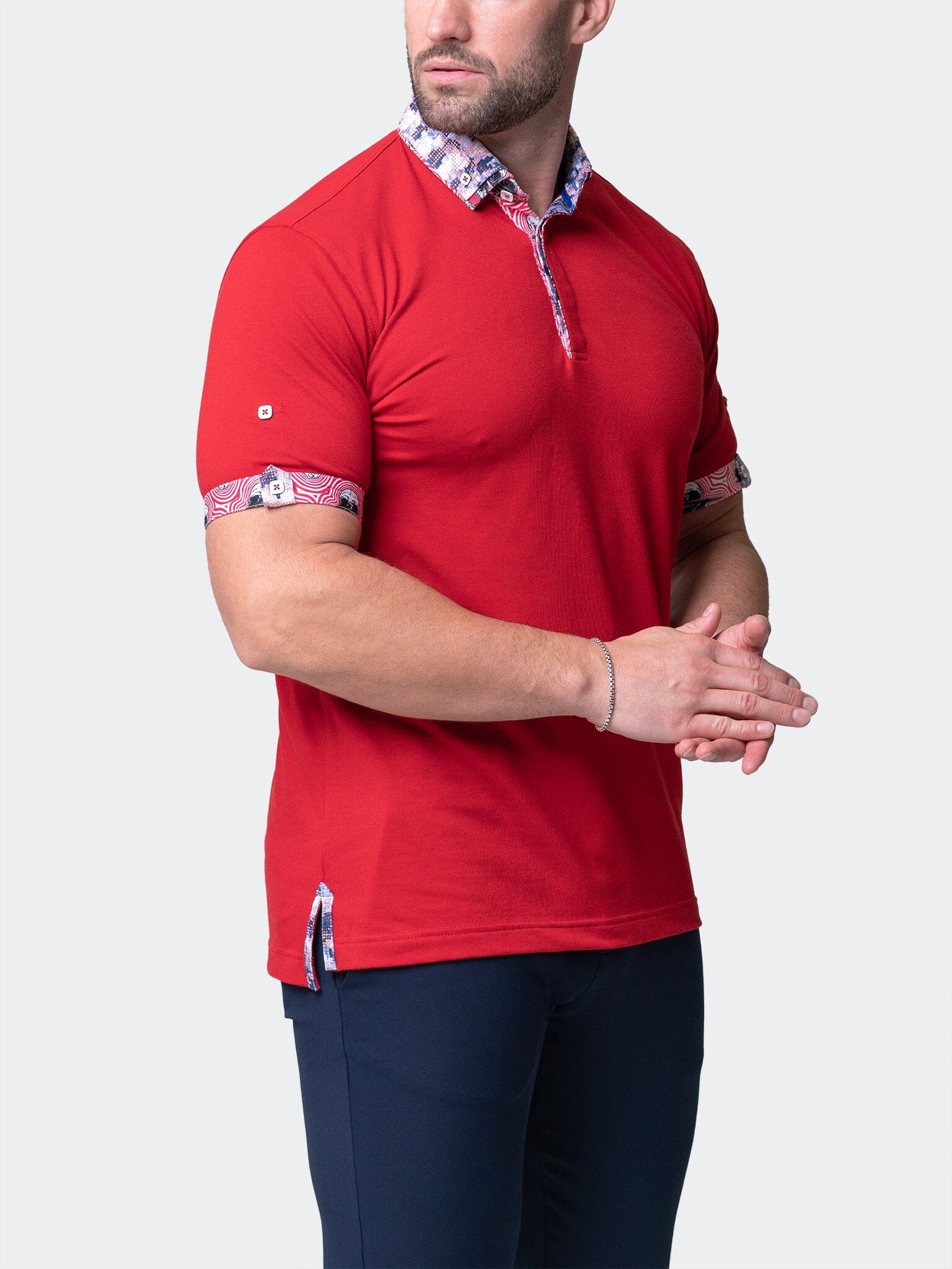 Mozart Solid Ripple Red Polo