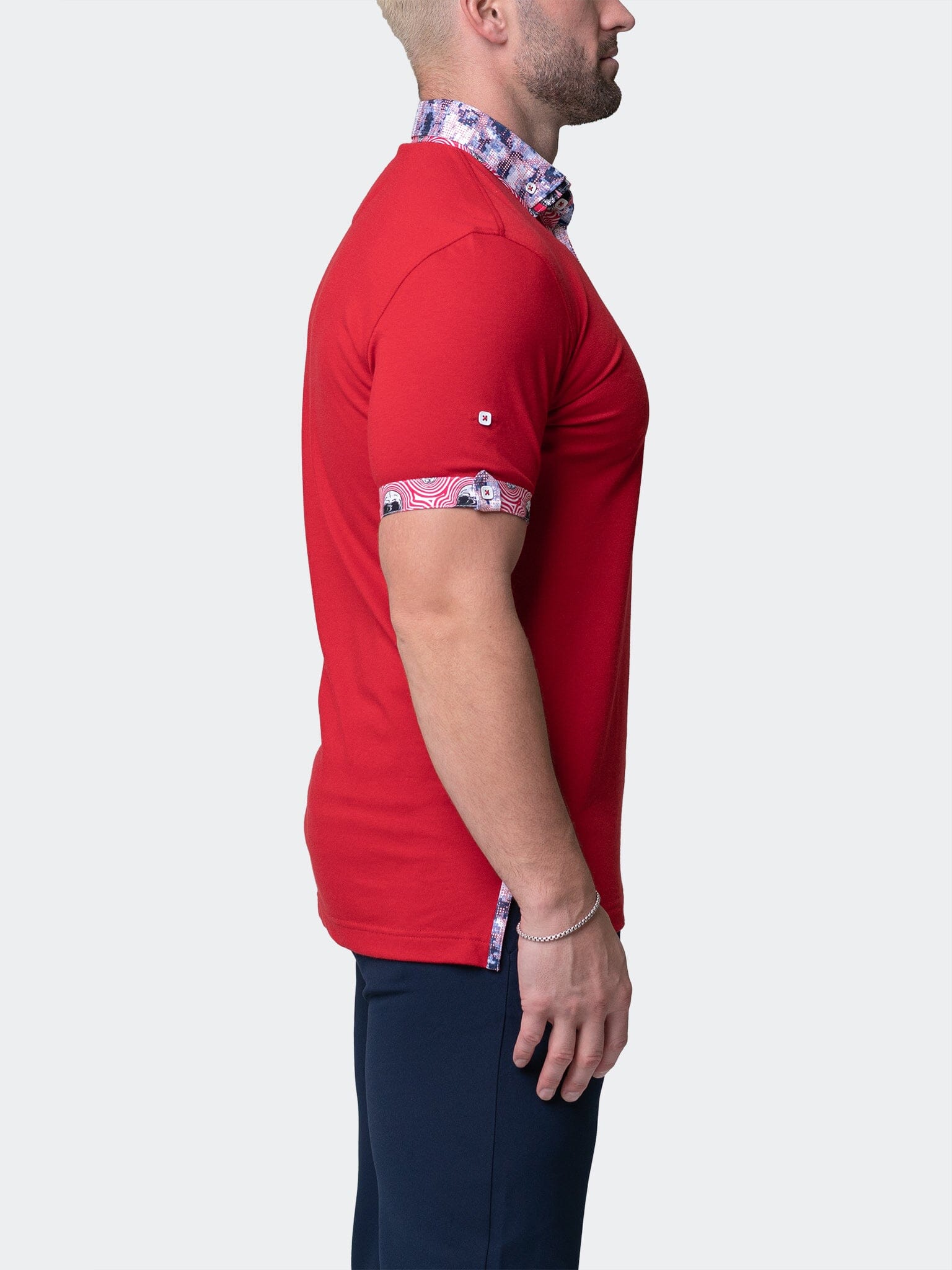 Mozart Solid Ripple Red Polo
