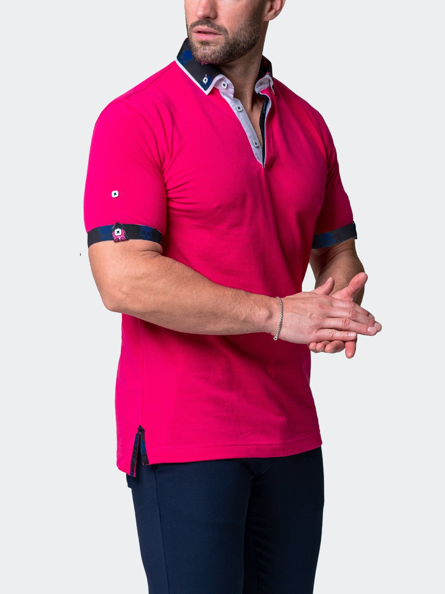 Mozart Solid Skull Fuchsia Polo