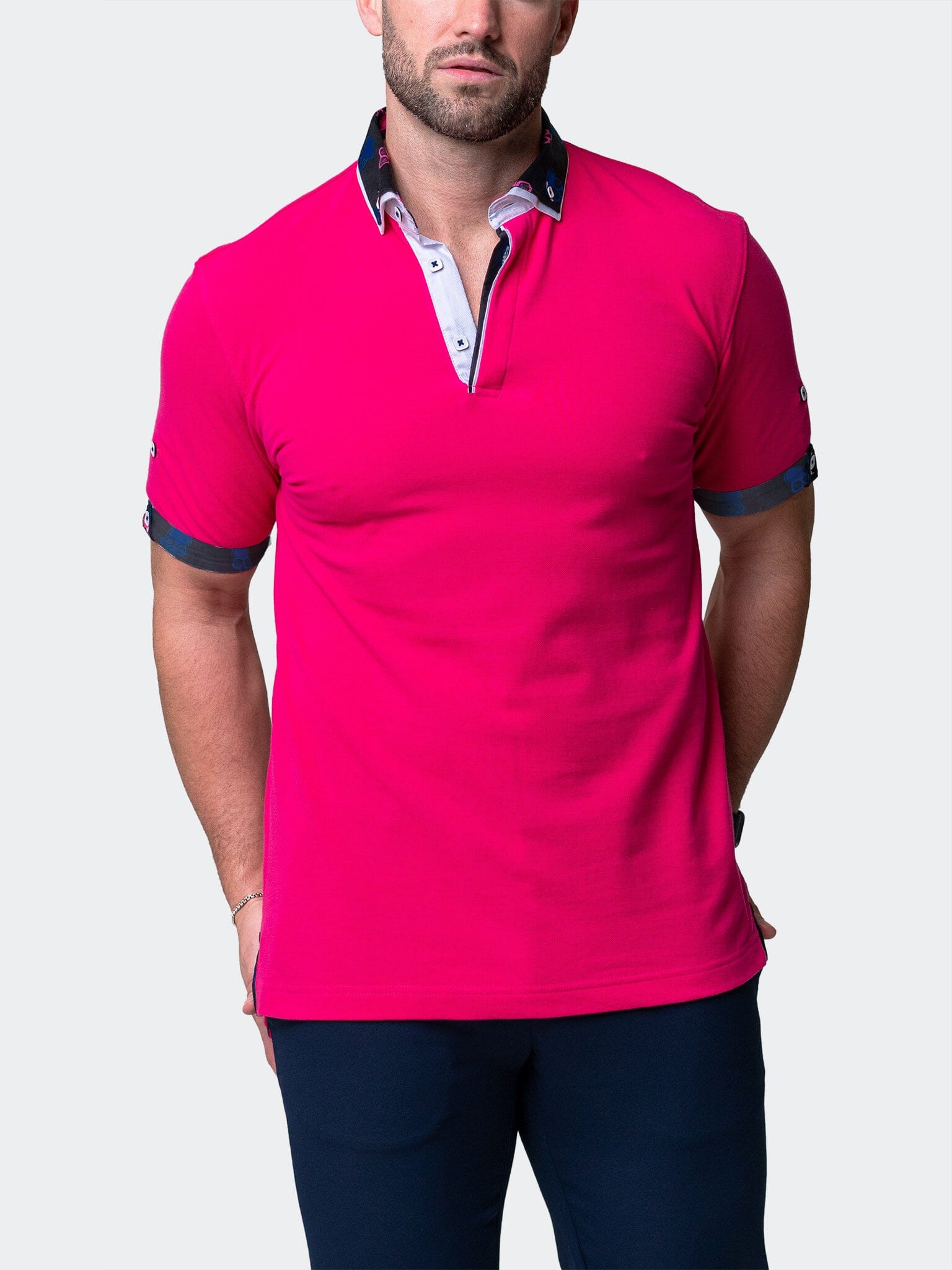 Mozart Solid Skull Fuchsia Polo