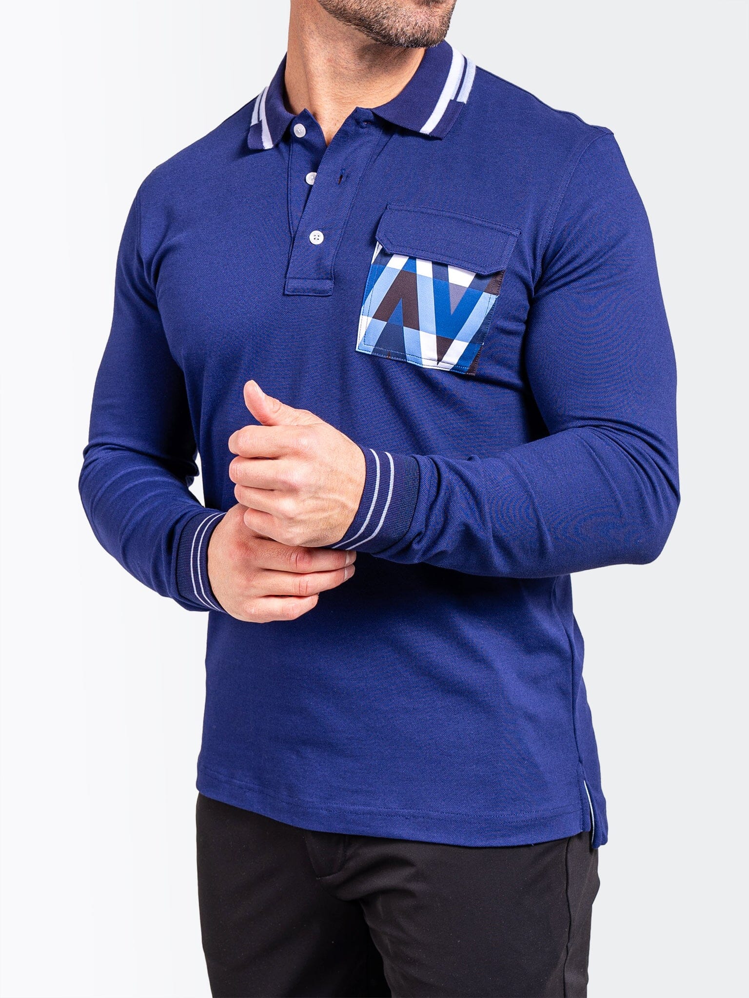 Ascension Blue Long Sleeve Polo