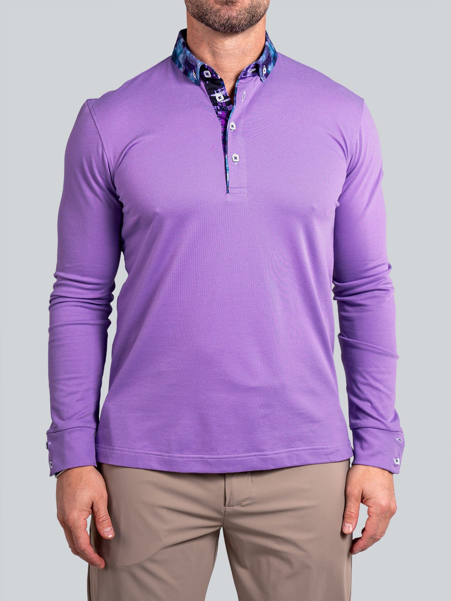 Newton Ascension Purple Long Sleeve Polo