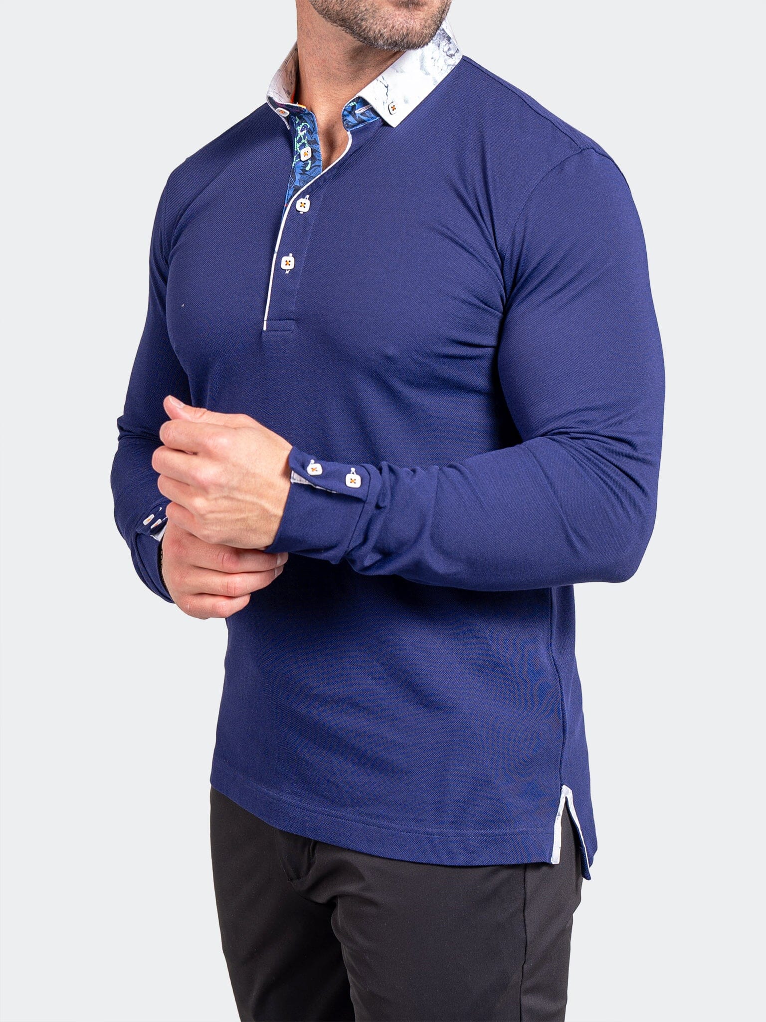 Newton Ascension Navy Long Sleeve Polo