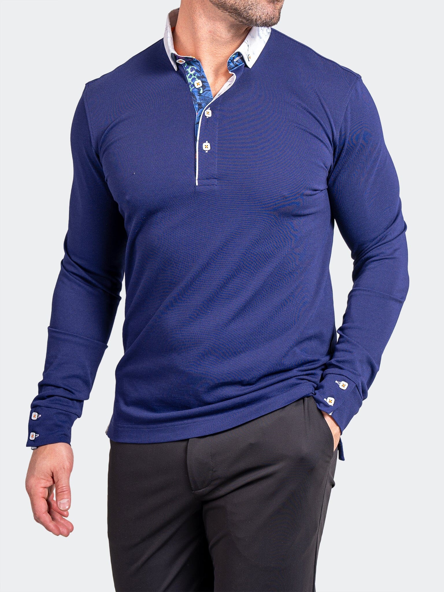 Newton Ascension Navy Long Sleeve Polo