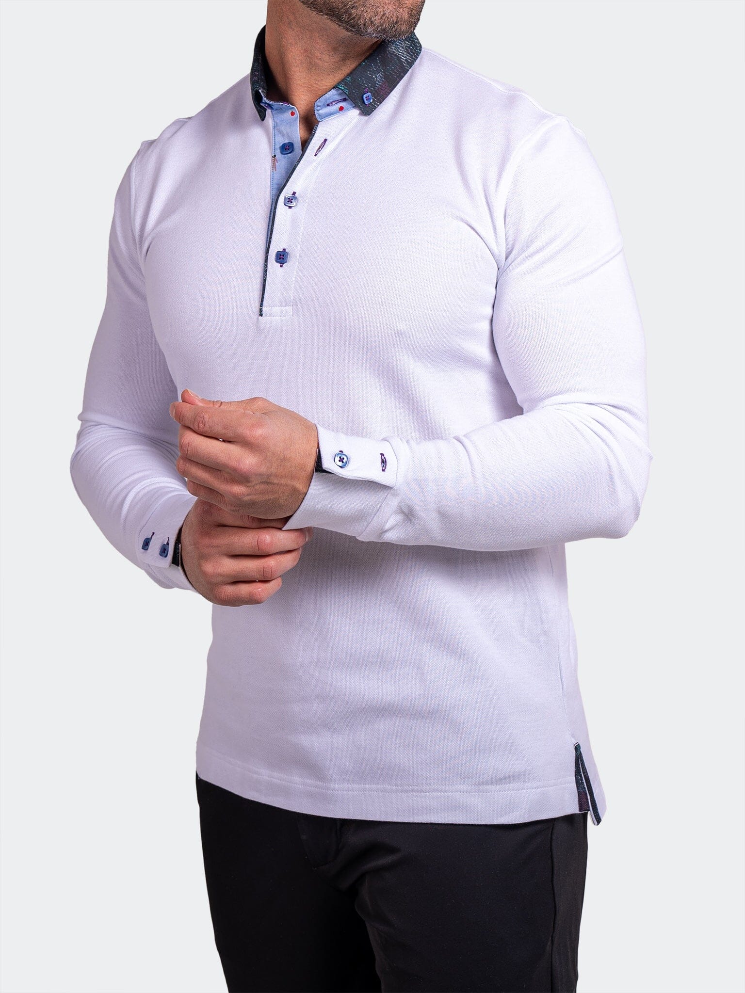 Newton Ascension White Long Sleeve Polo