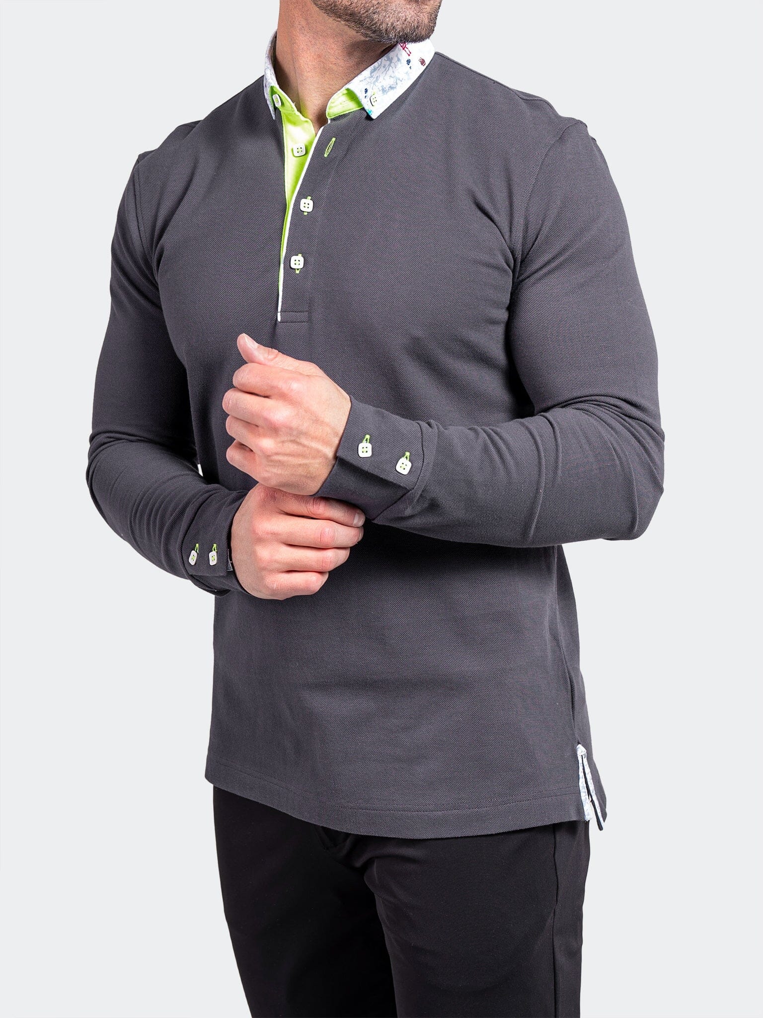 Newton Ascension Grey Long Sleeve Polo