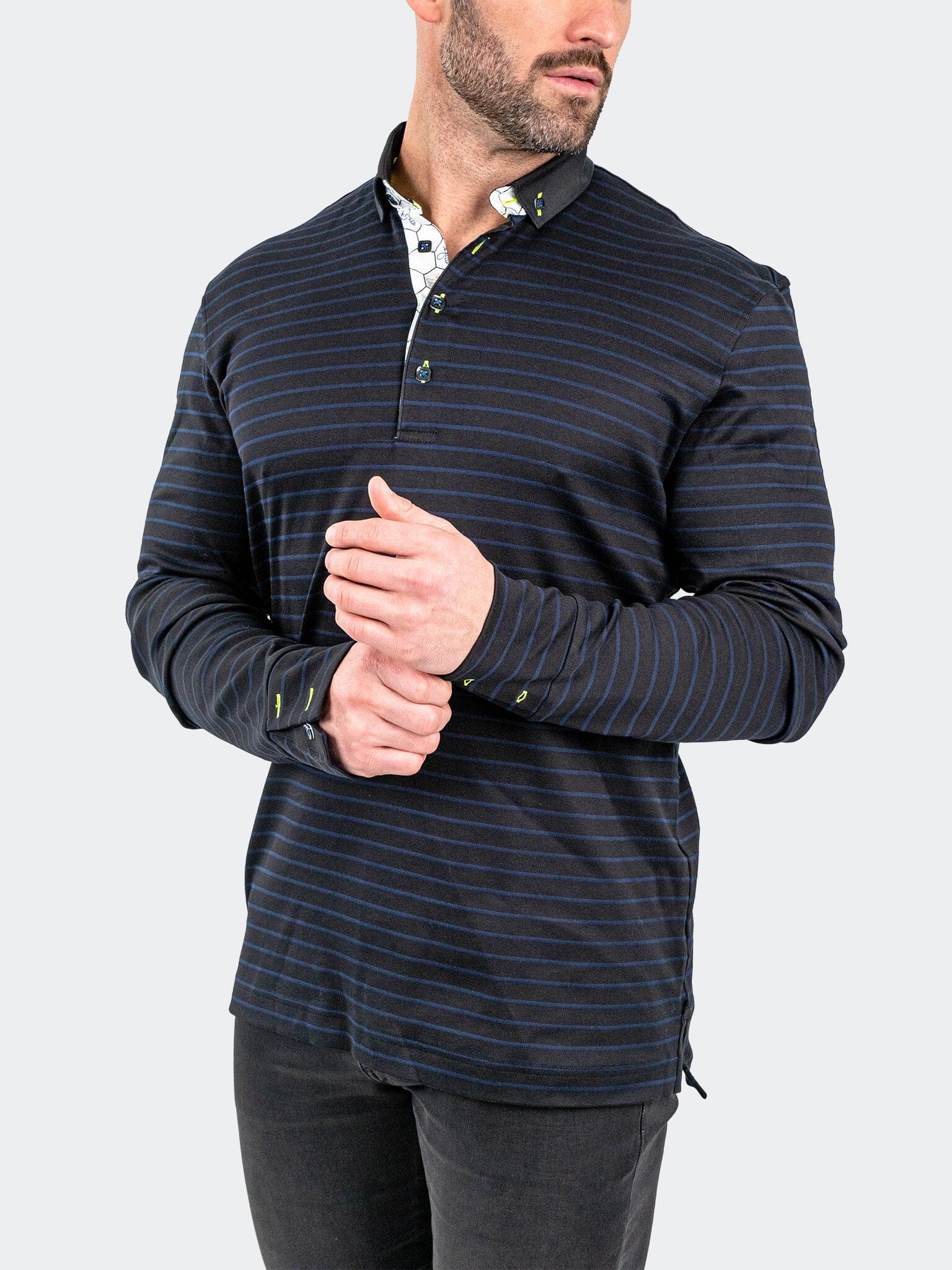 Polo NewtonNavyStripes Black
