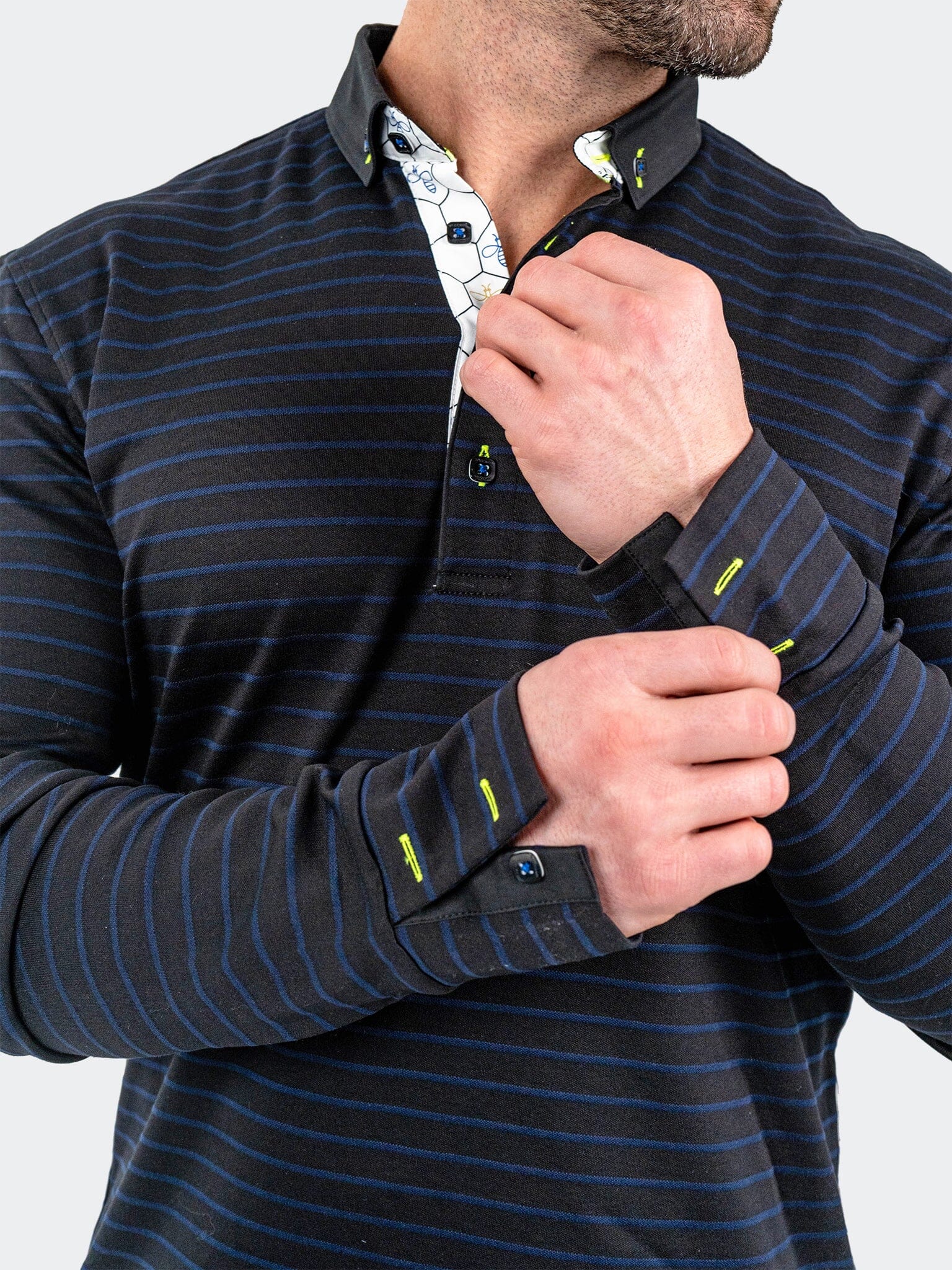 Polo NewtonNavyStripes Black