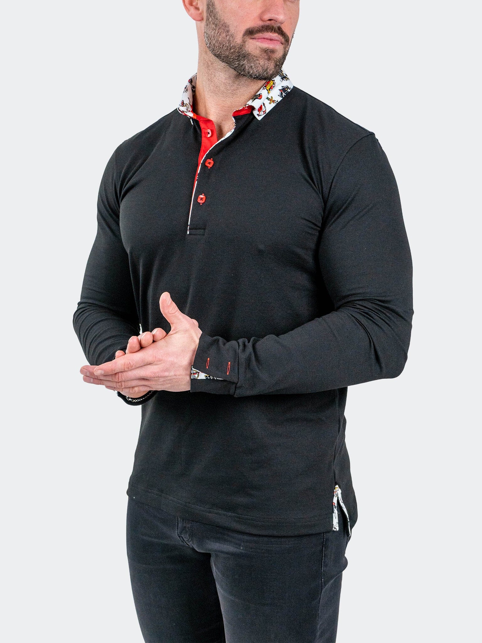 Newton Solid Tattoo Black Polo