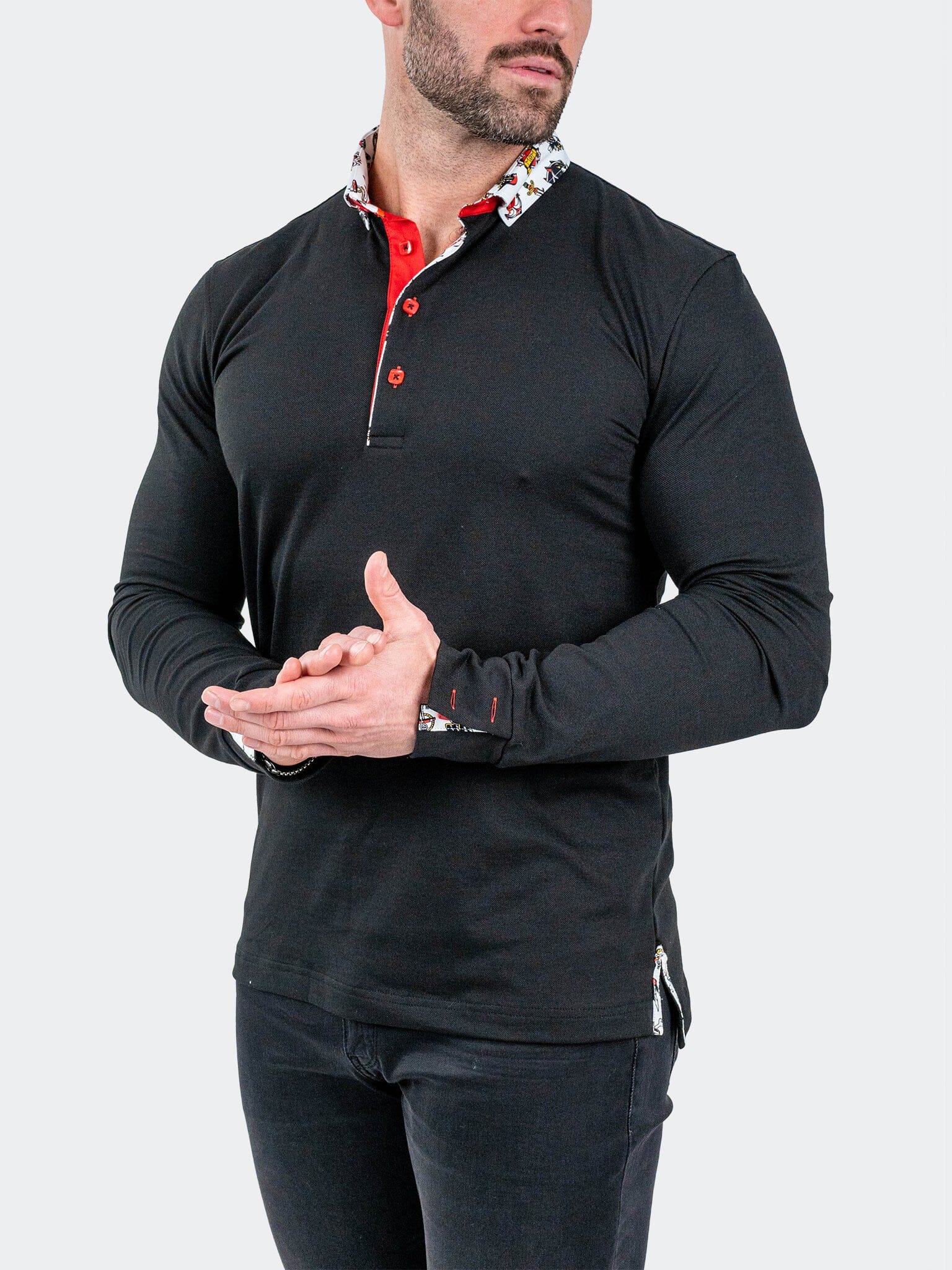 Newton Solid Tattoo Black Polo