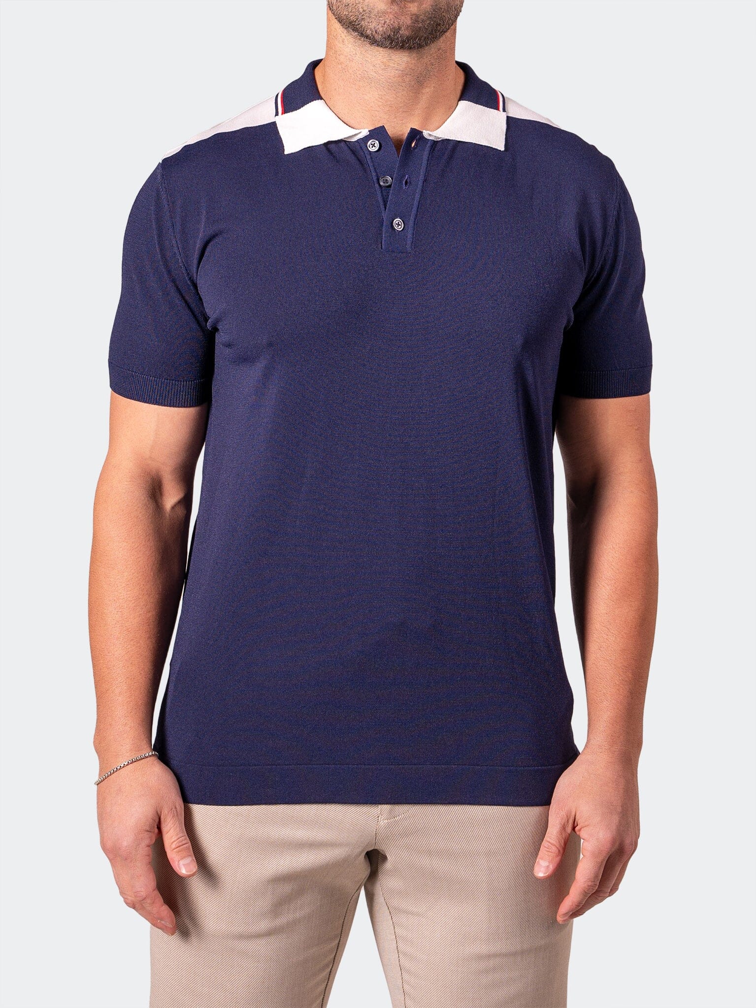 TipAzure Navy Knit Polo