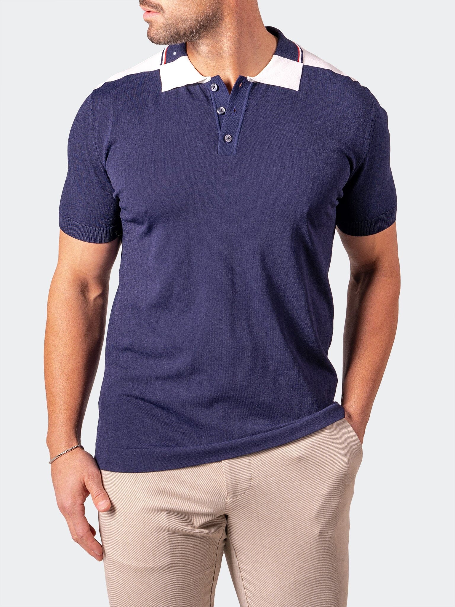 TipAzure Navy Knit Polo