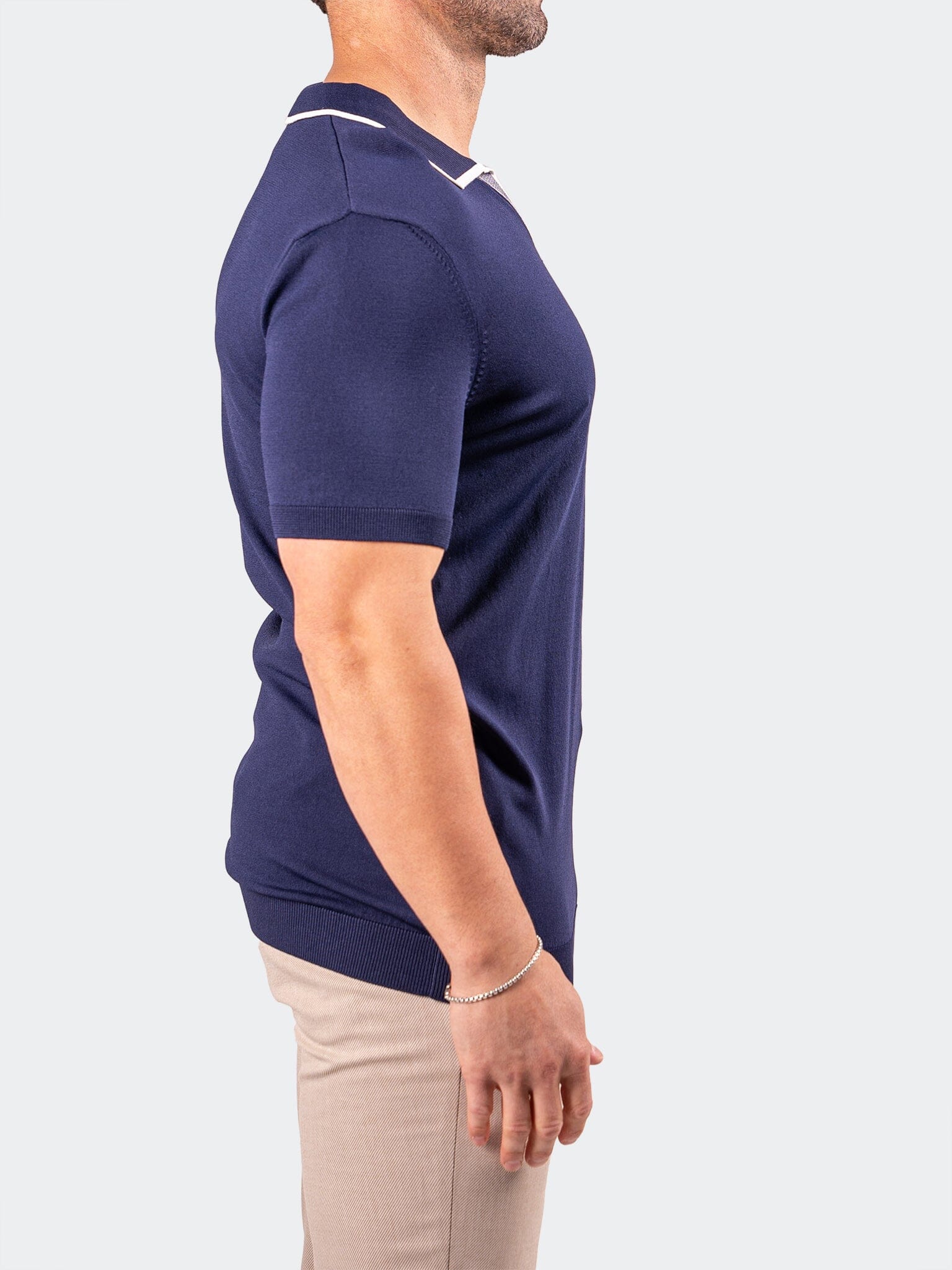 TipBerry Navy Open Collar Polo