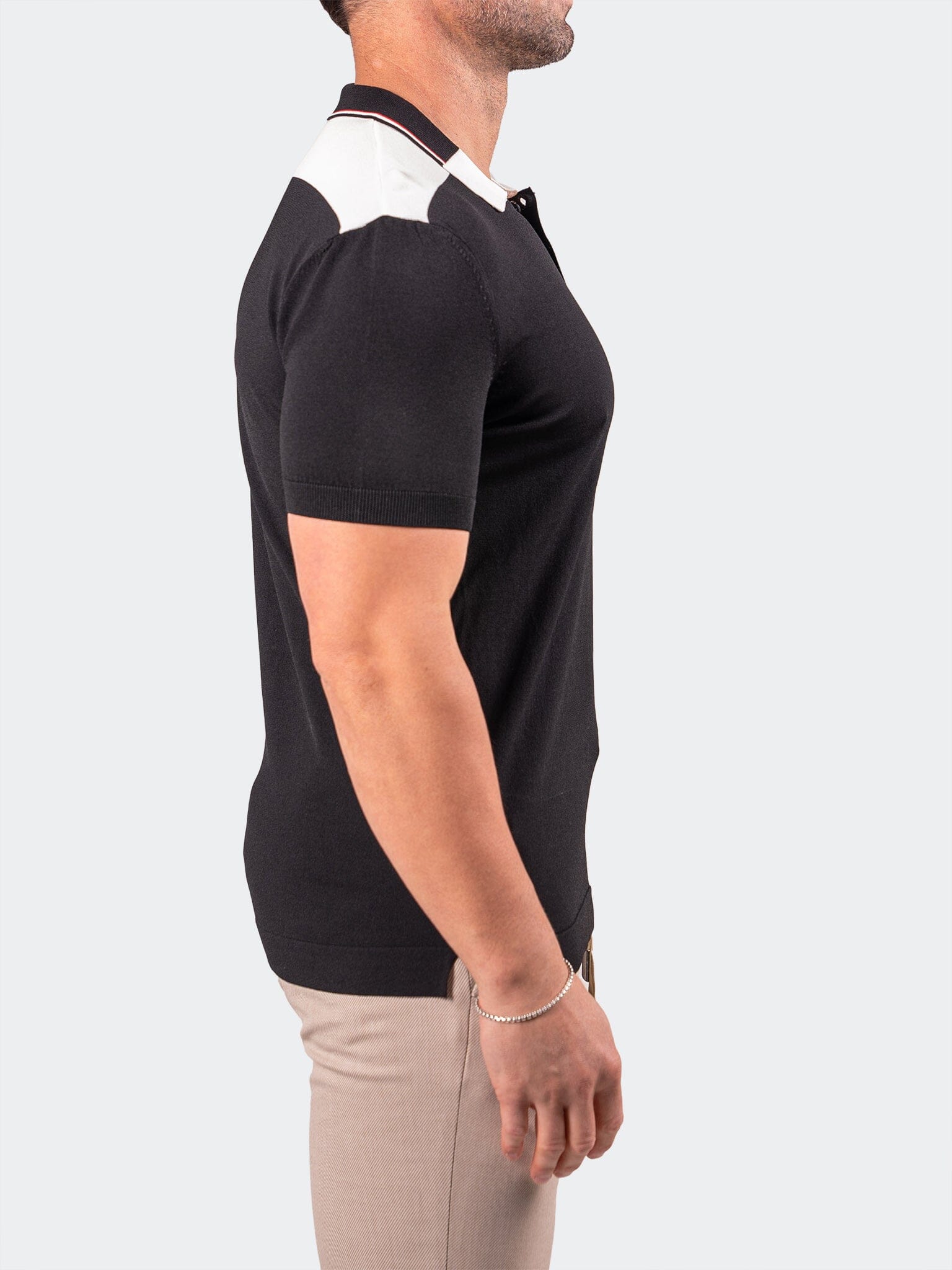 TipDeep Black Knit Polo