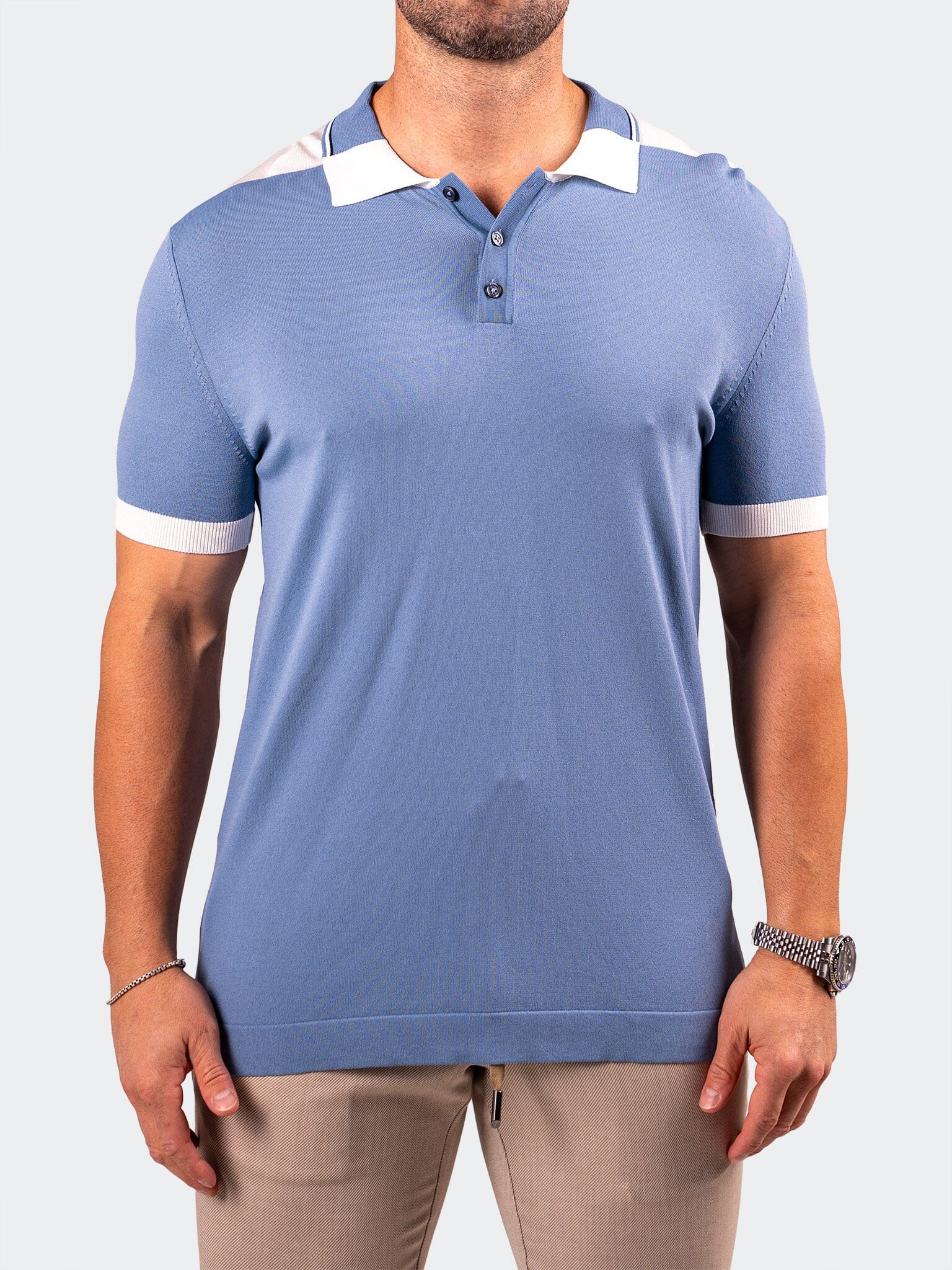 TipSky Blue Knit Polo