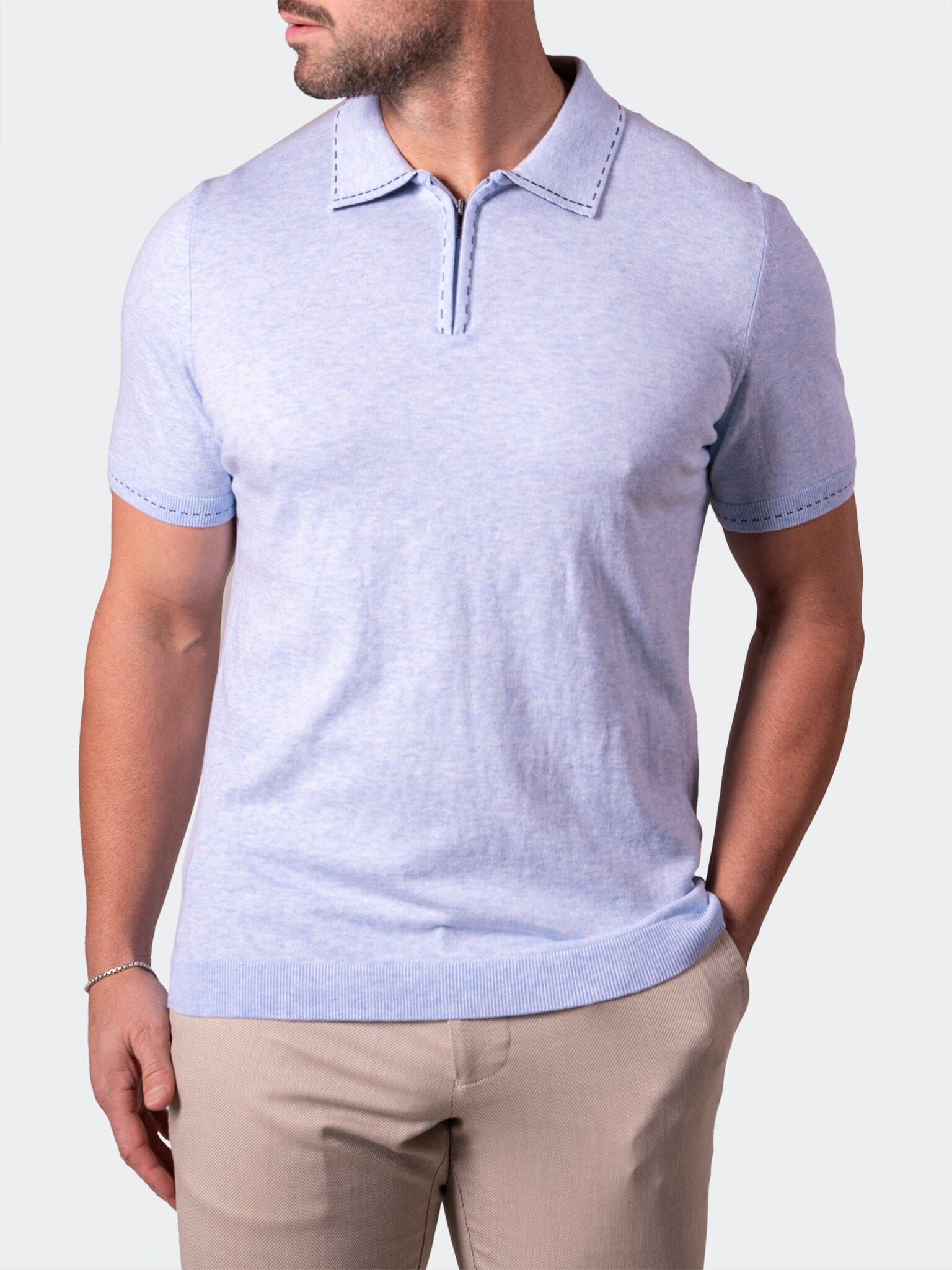 ZipBaby Blue Knit Polo