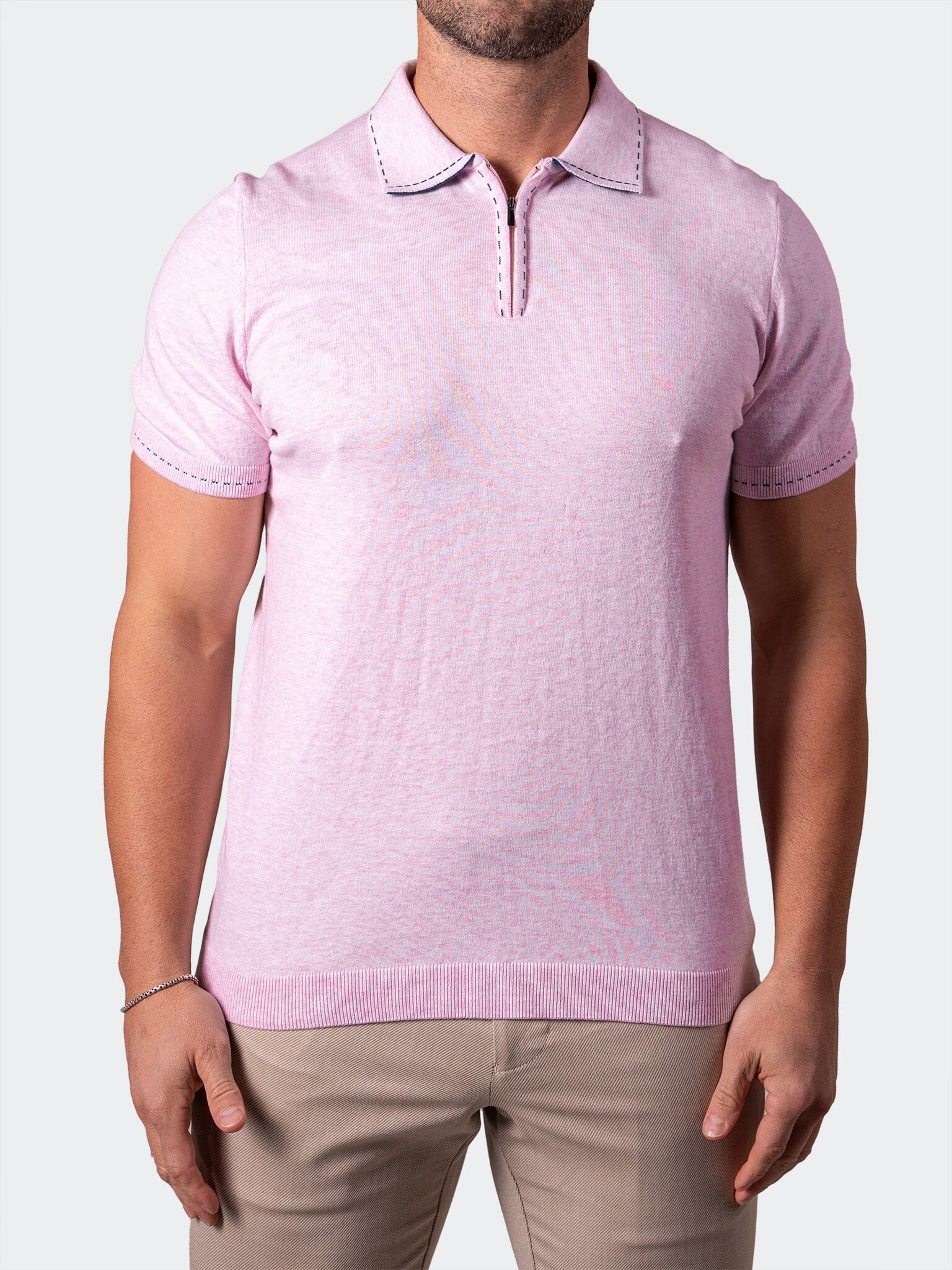 ZipSoft Pink Knit Polo