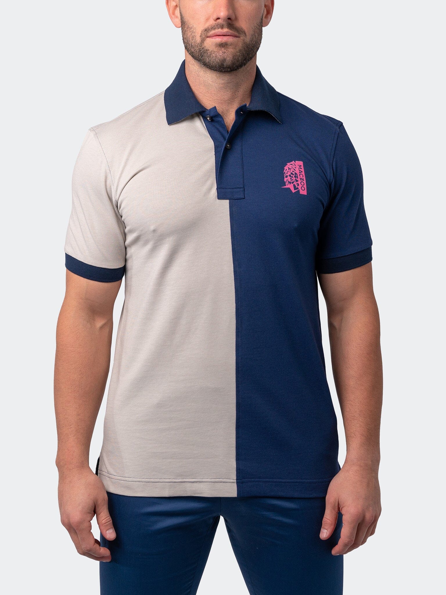 Mozart Split Grey Blue Polo