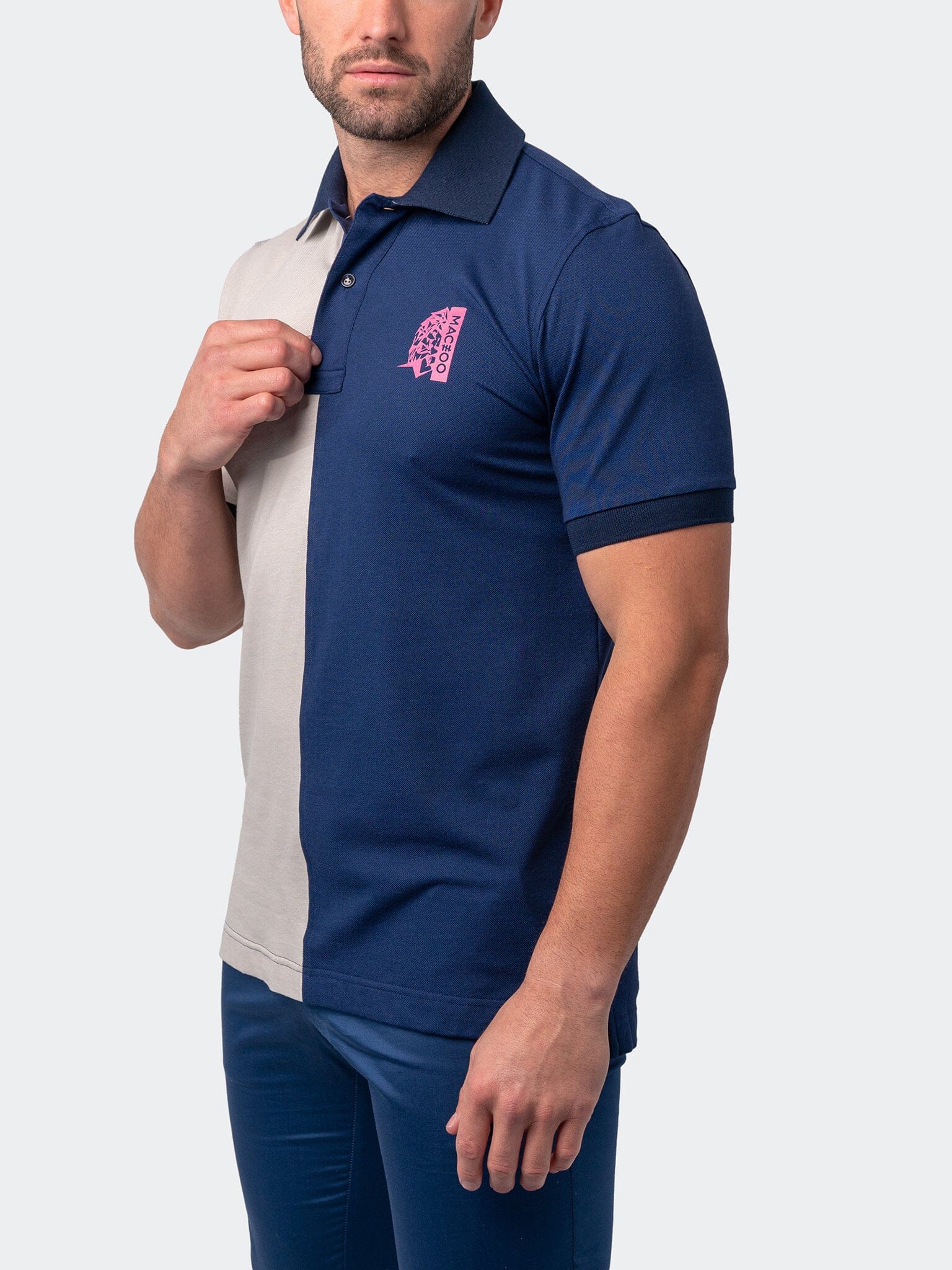 Mozart Split Grey Blue Polo