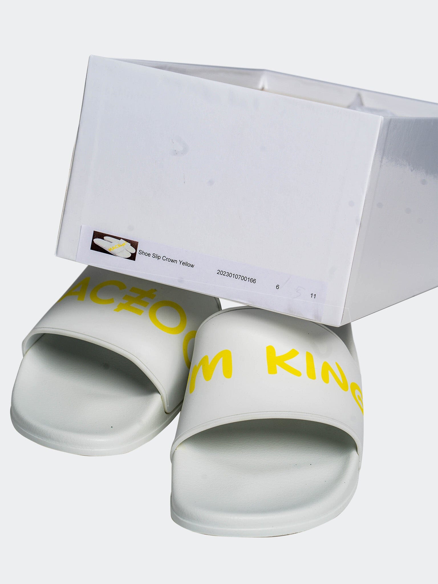 Crown Yellow Slide Sandals