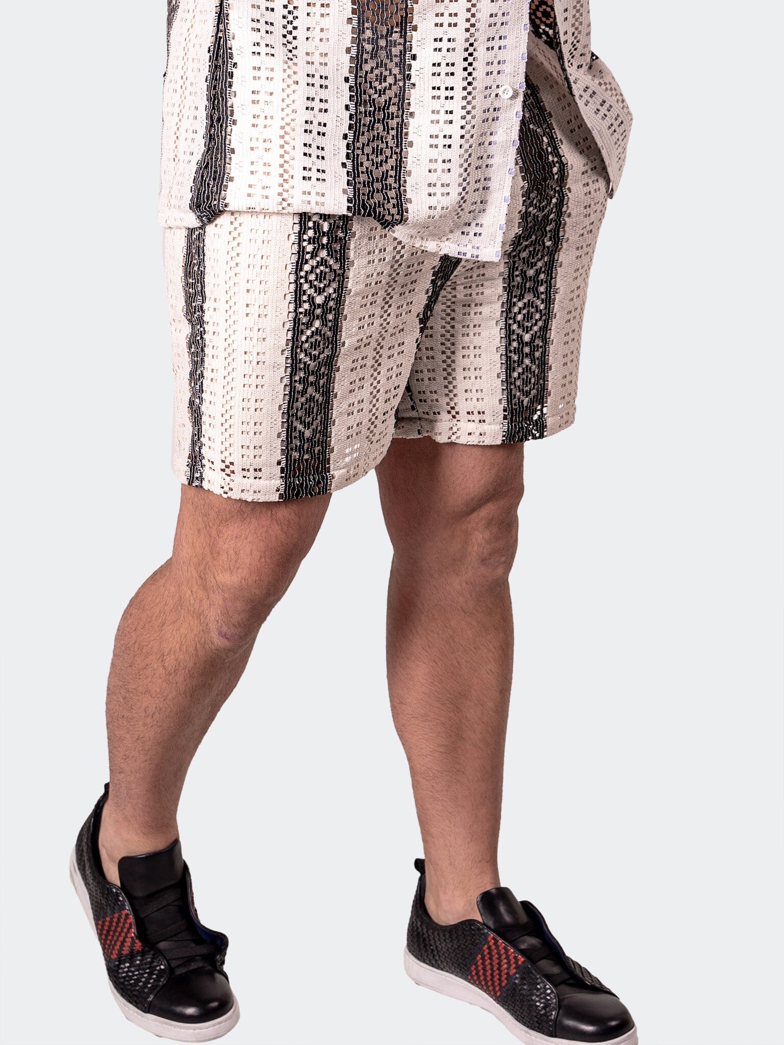 Stripe Scream White Shorts