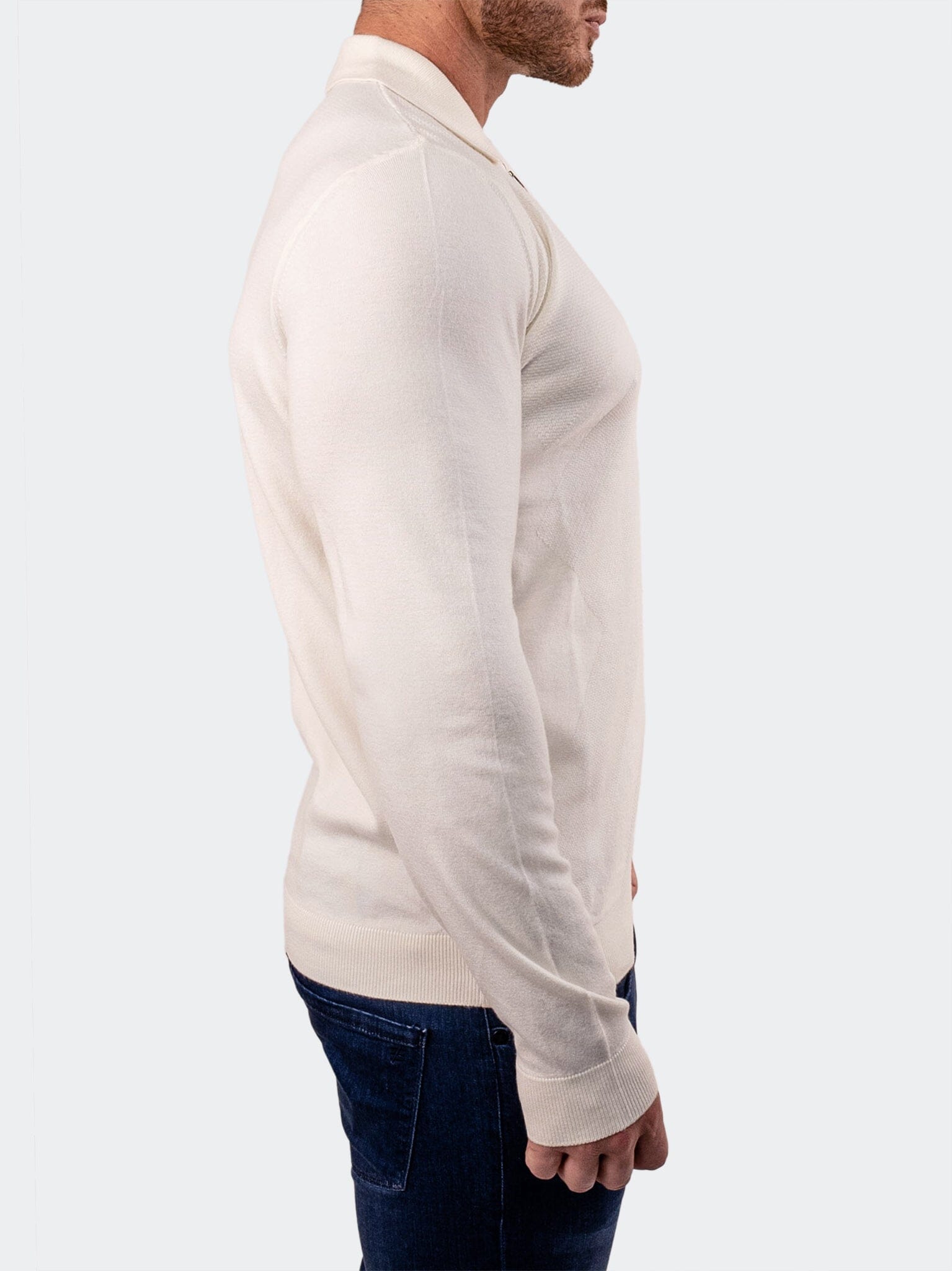 Knitted Cream Quarter-Zip