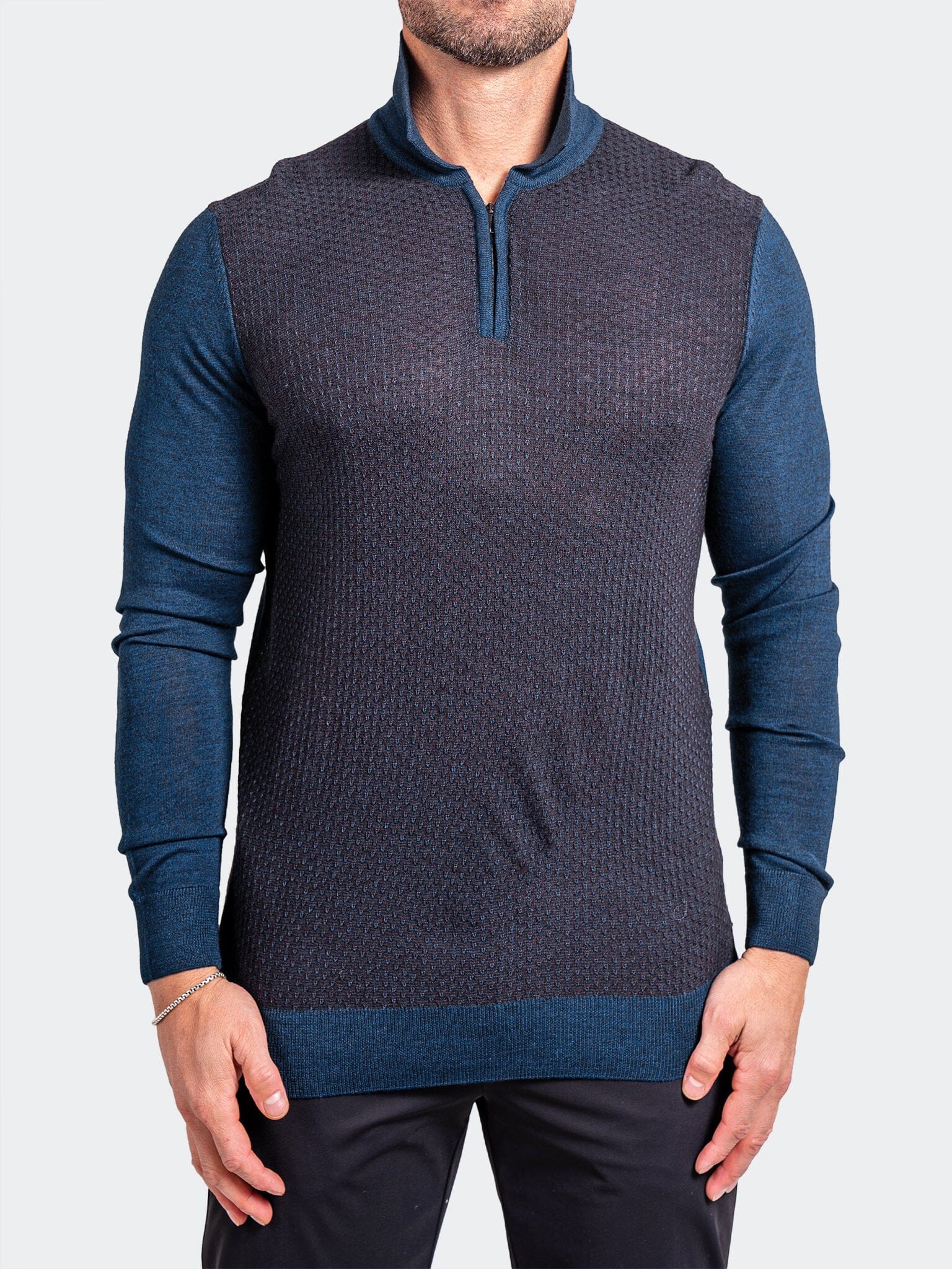 Knitted Passion Navy Zip Sweater