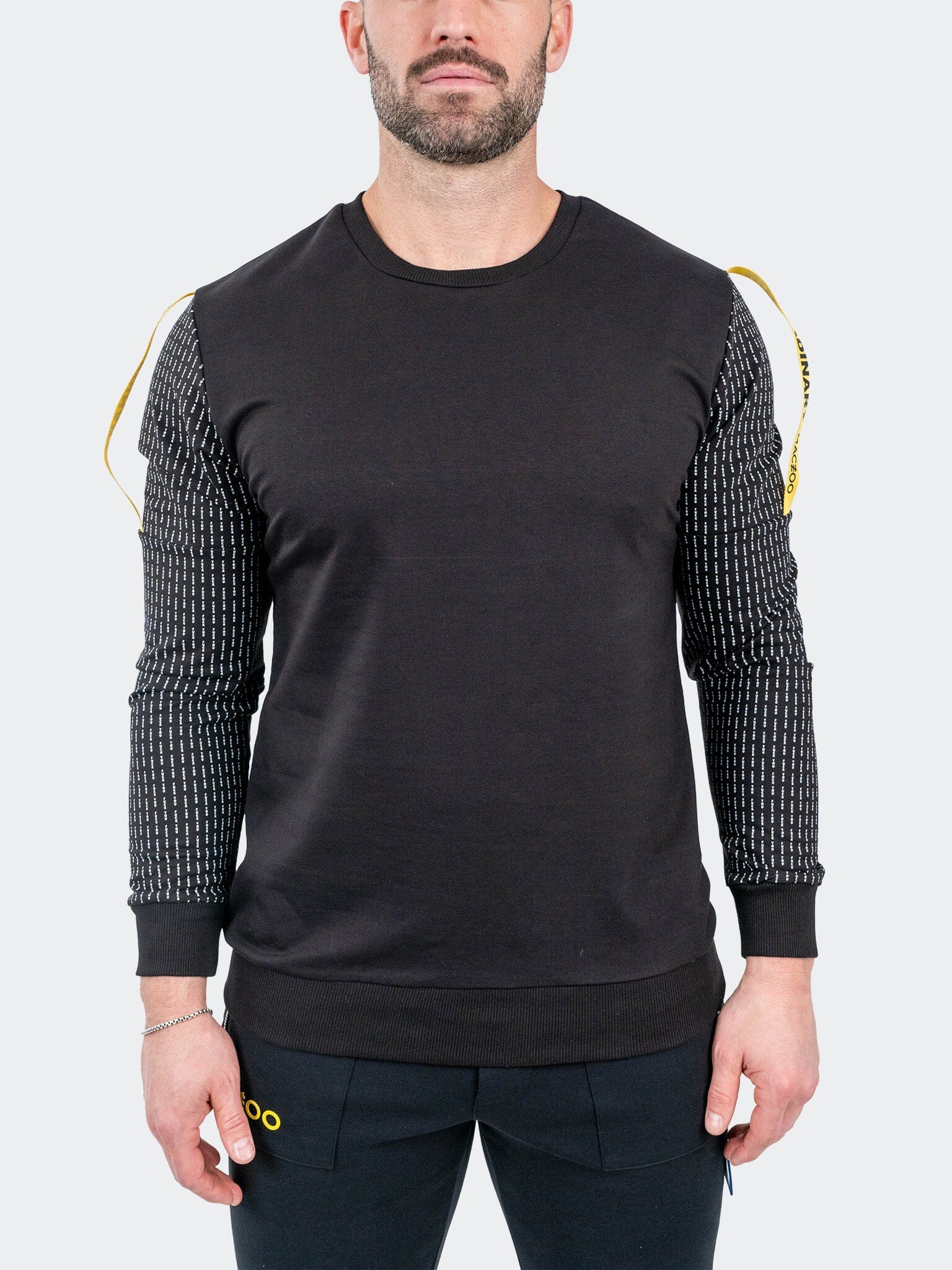 Off Black Contrast Sweater