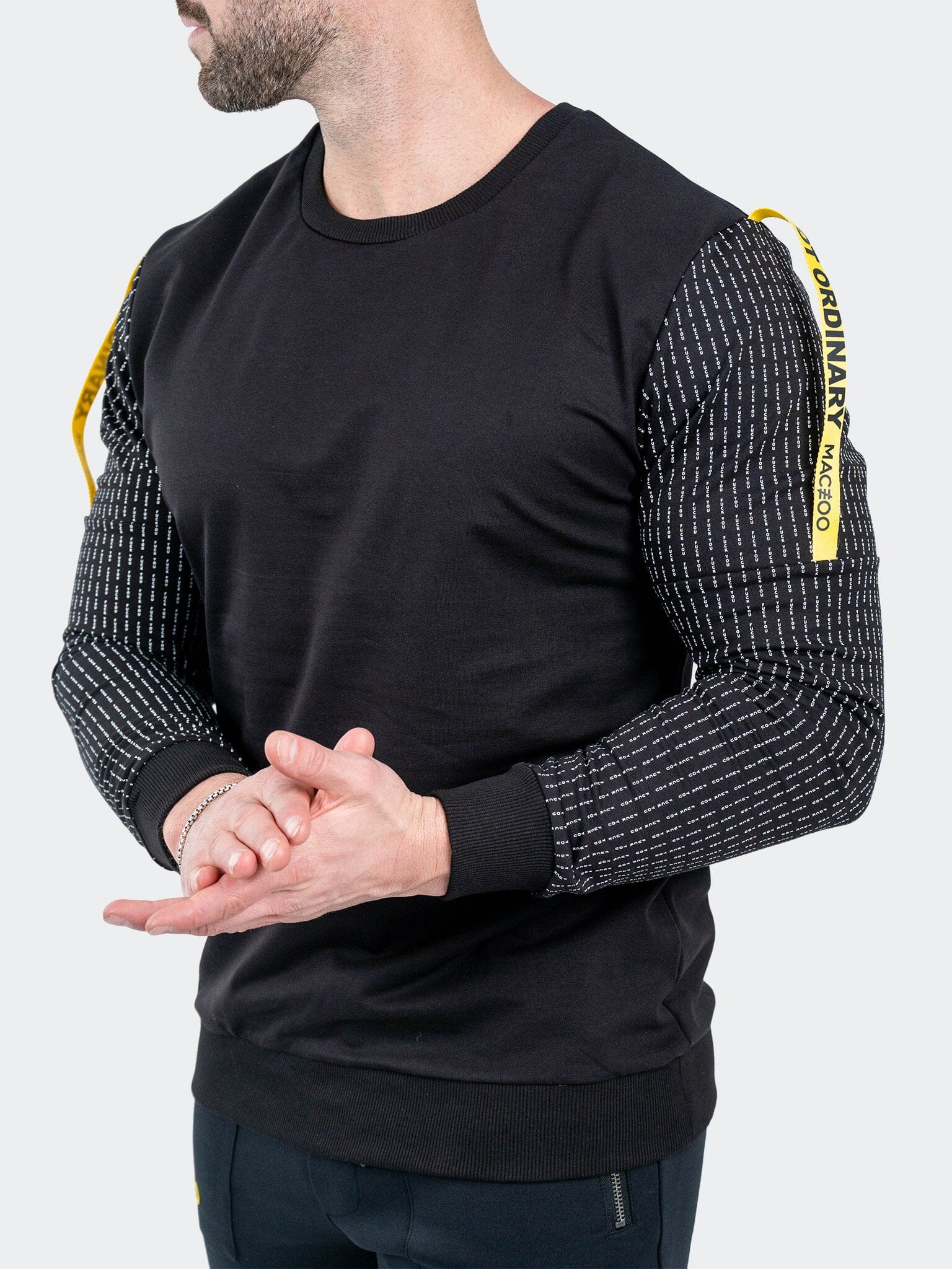 Off Black Contrast Sweater
