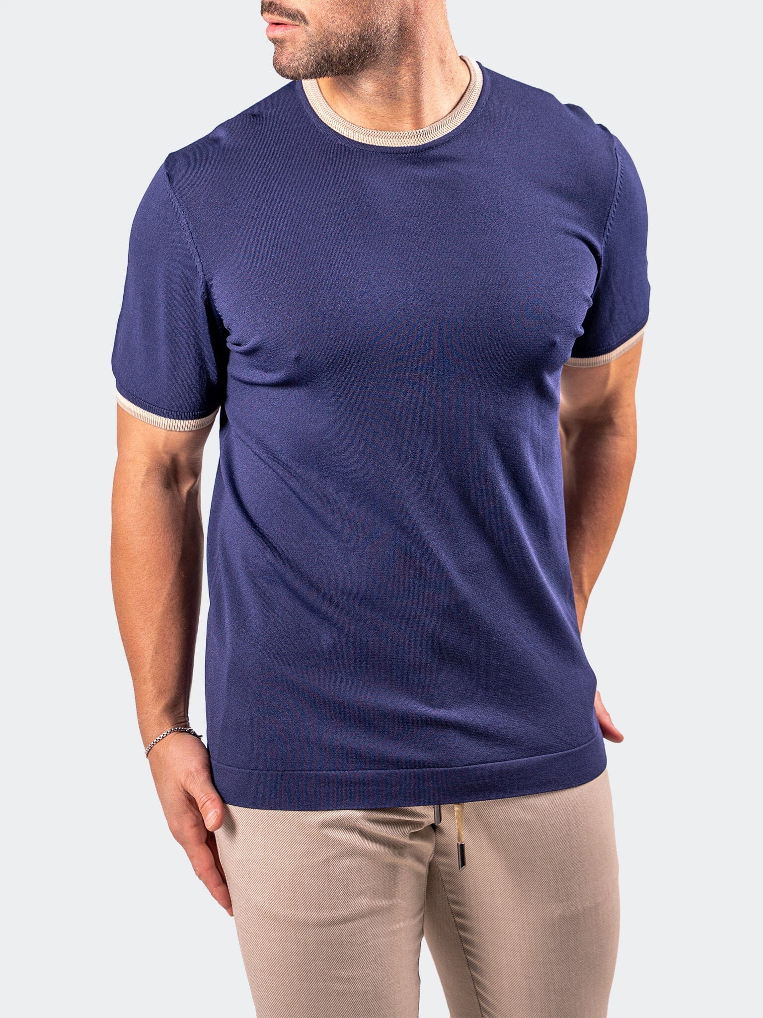 Berry Navy Short Sleeve Sweater