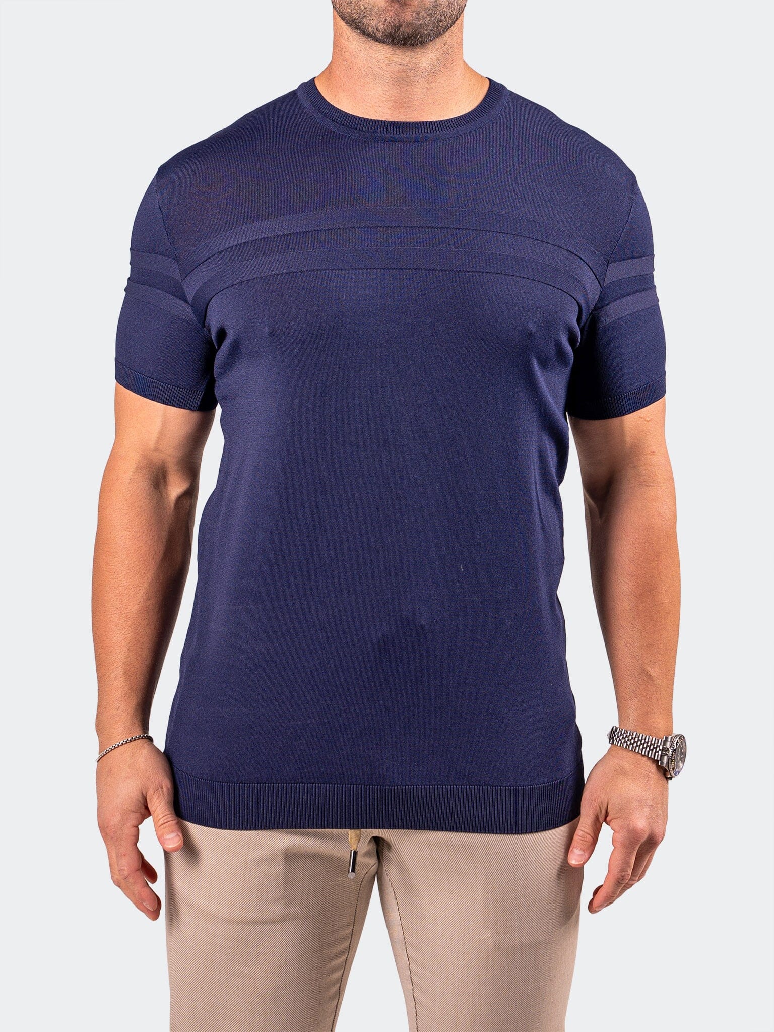 Denim Blue Short Sleeve Sweater