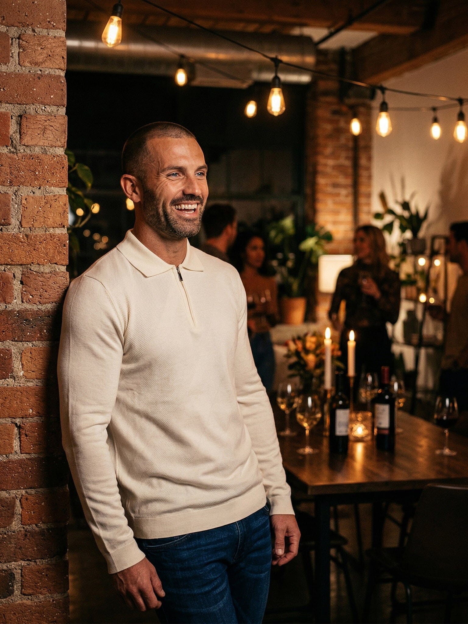 Knitted Cream Quarter-Zip