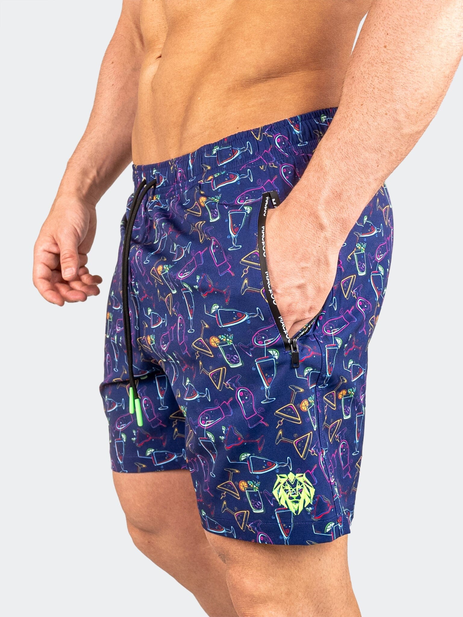 Lion Cocktail Blue Swim Shorts