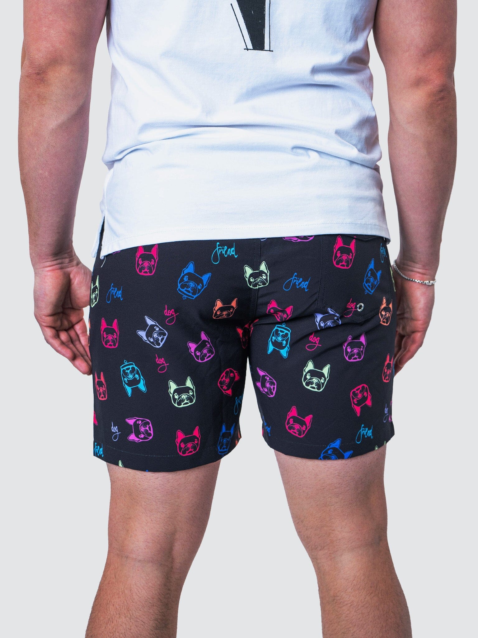 Lion Dog Black Swim Shorts