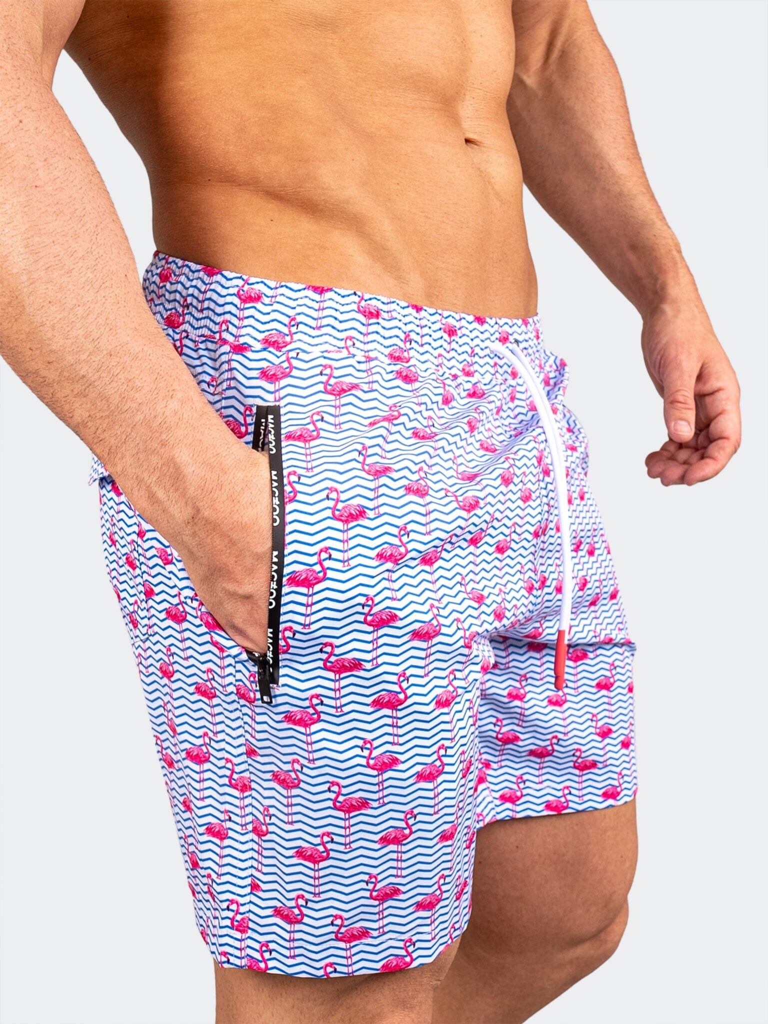 Lion Flamingo Blue Swim Shorts