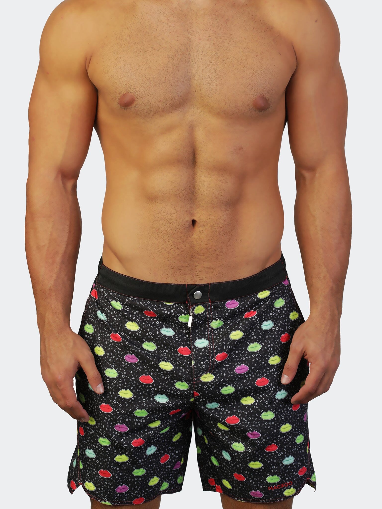 Lion Lips Black Swim Trunks