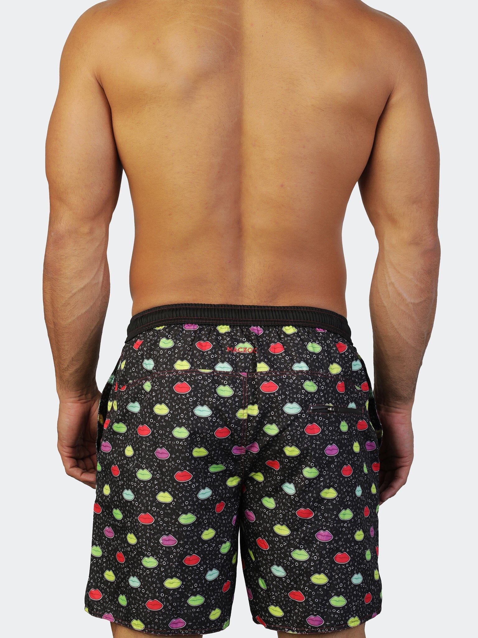 Lion Lips Black Swim Trunks