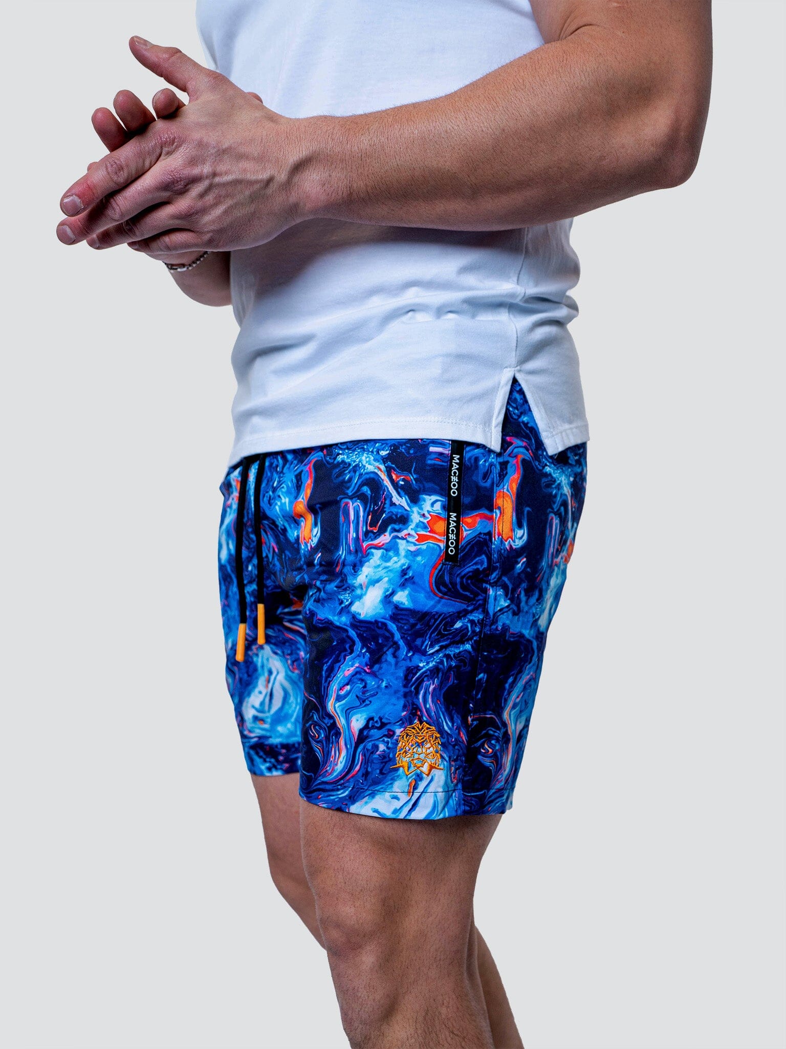 Lion Marbled Blue Swim Shorts