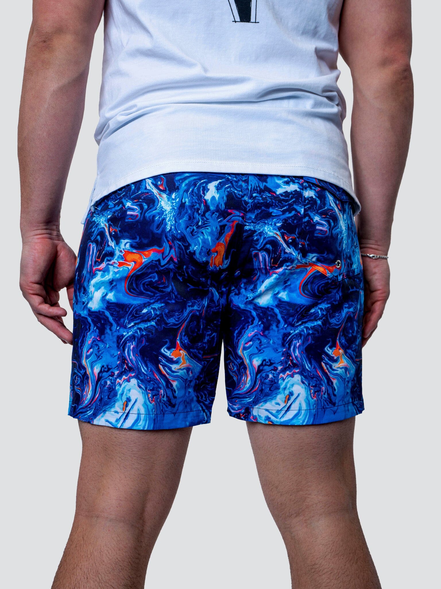 Lion Marbled Blue Swim Shorts