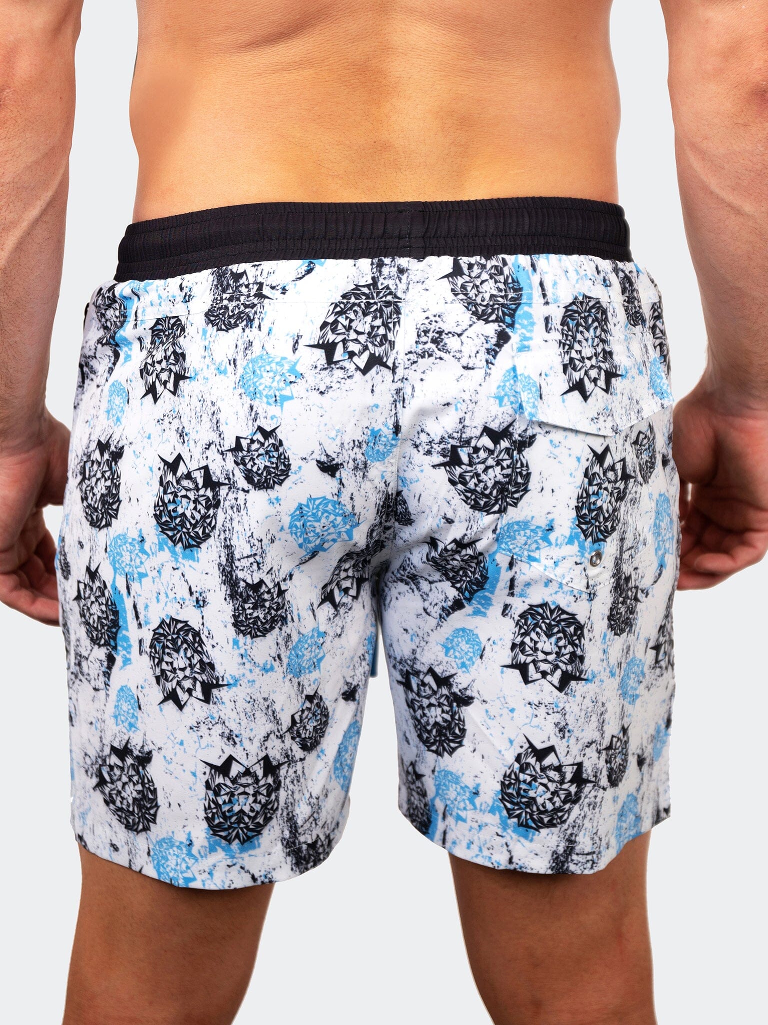 Lion Monogram White Swim Shorts