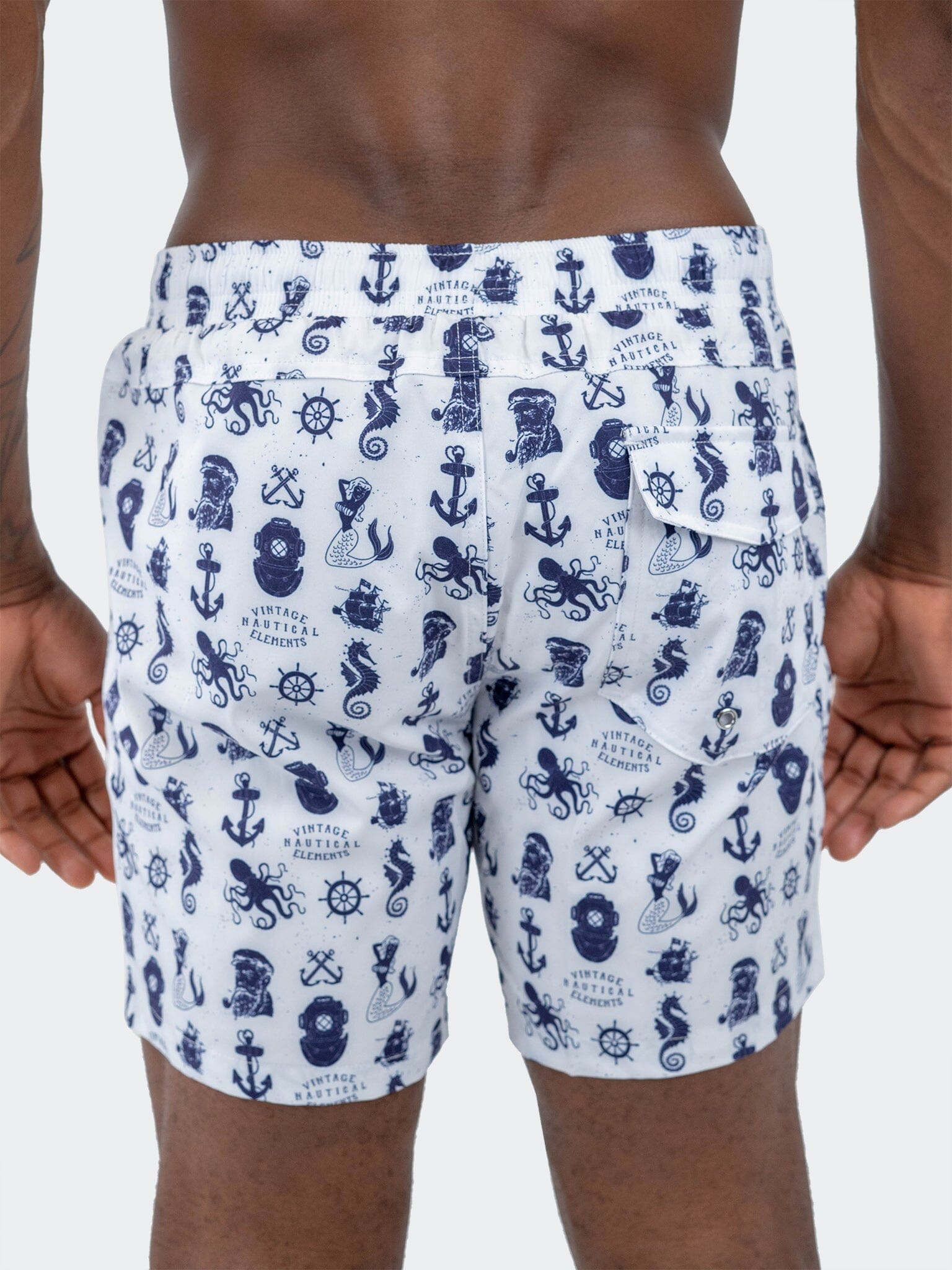 Lion Nautical White Swim Shorts