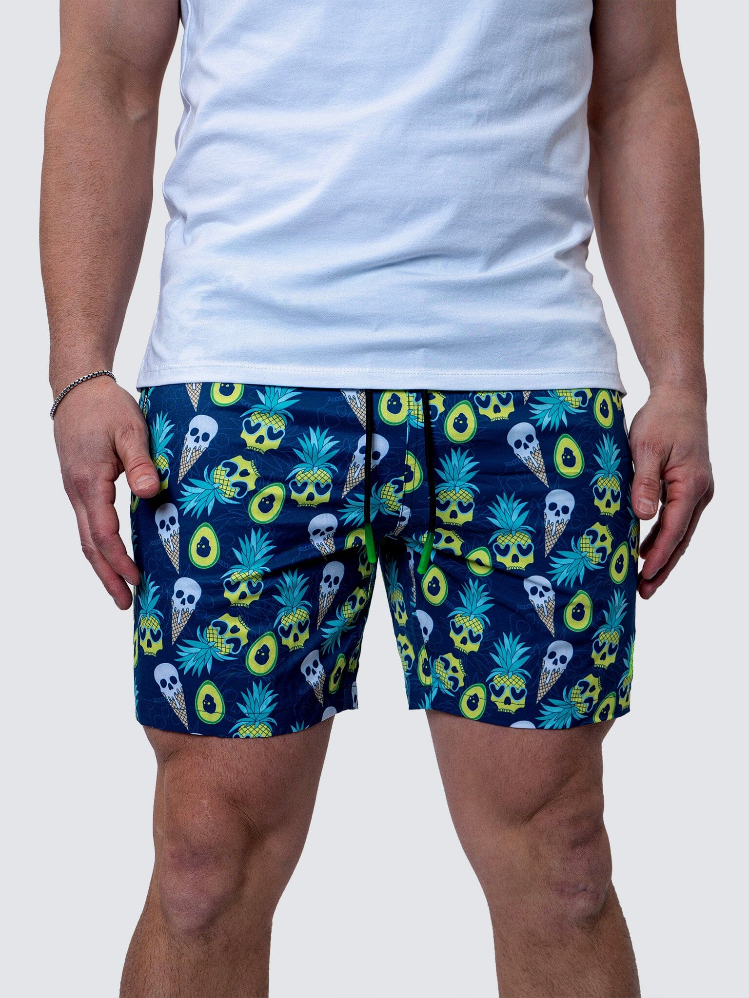 Lion PineappleSkull Swim Trunks