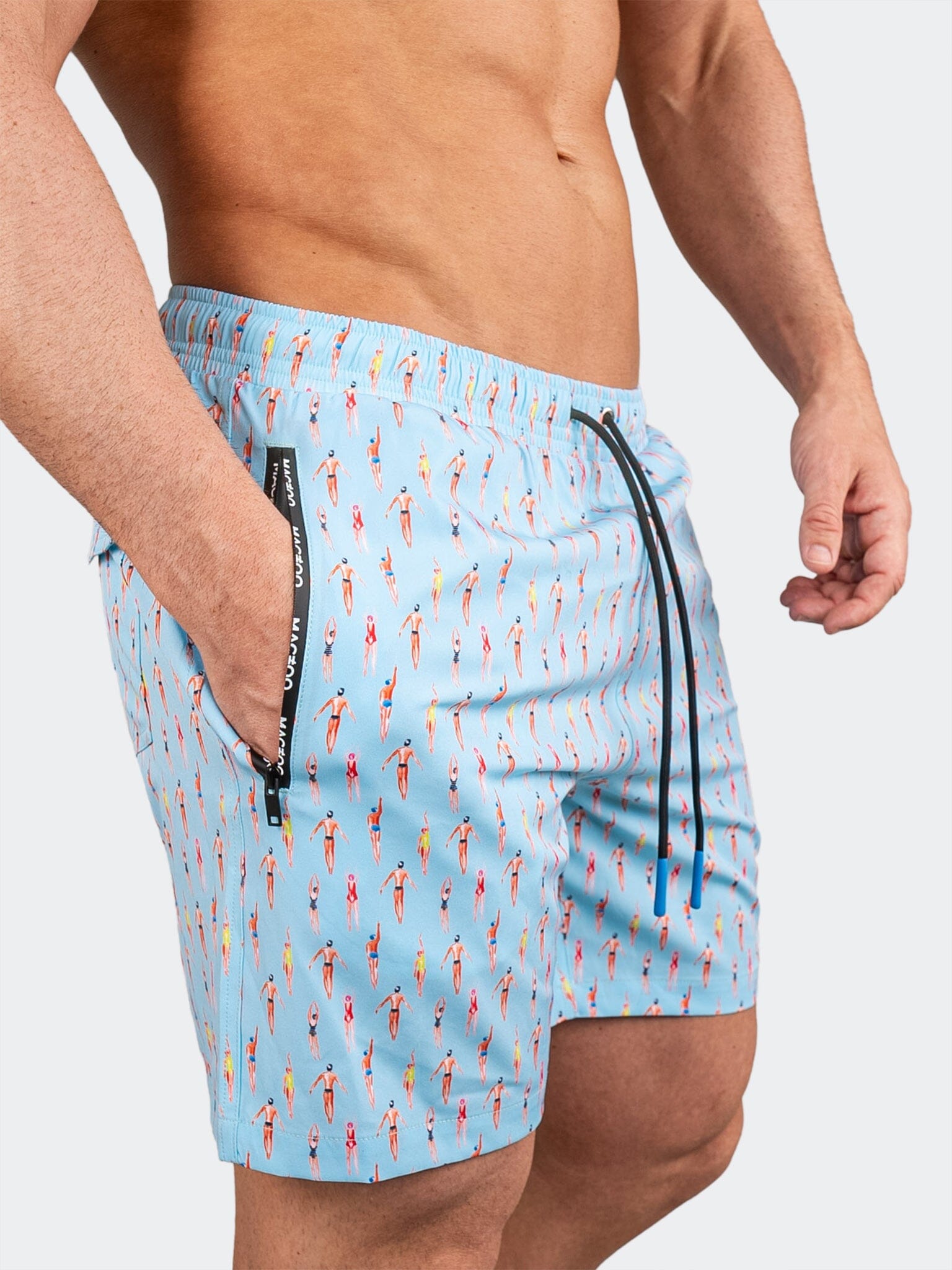 Lion Pool Light Blue Swim Shorts