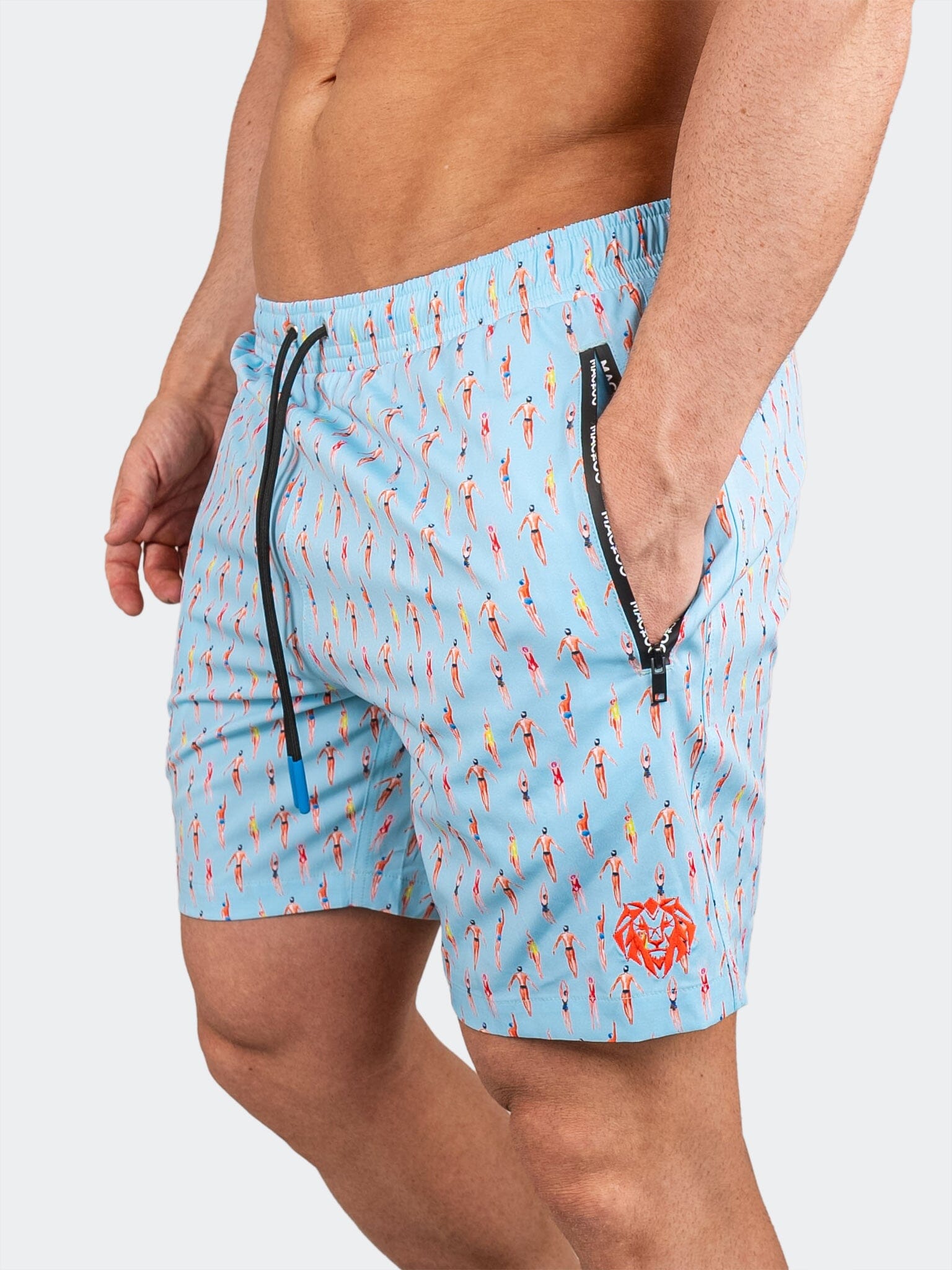 Lion Pool Light Blue Swim Shorts